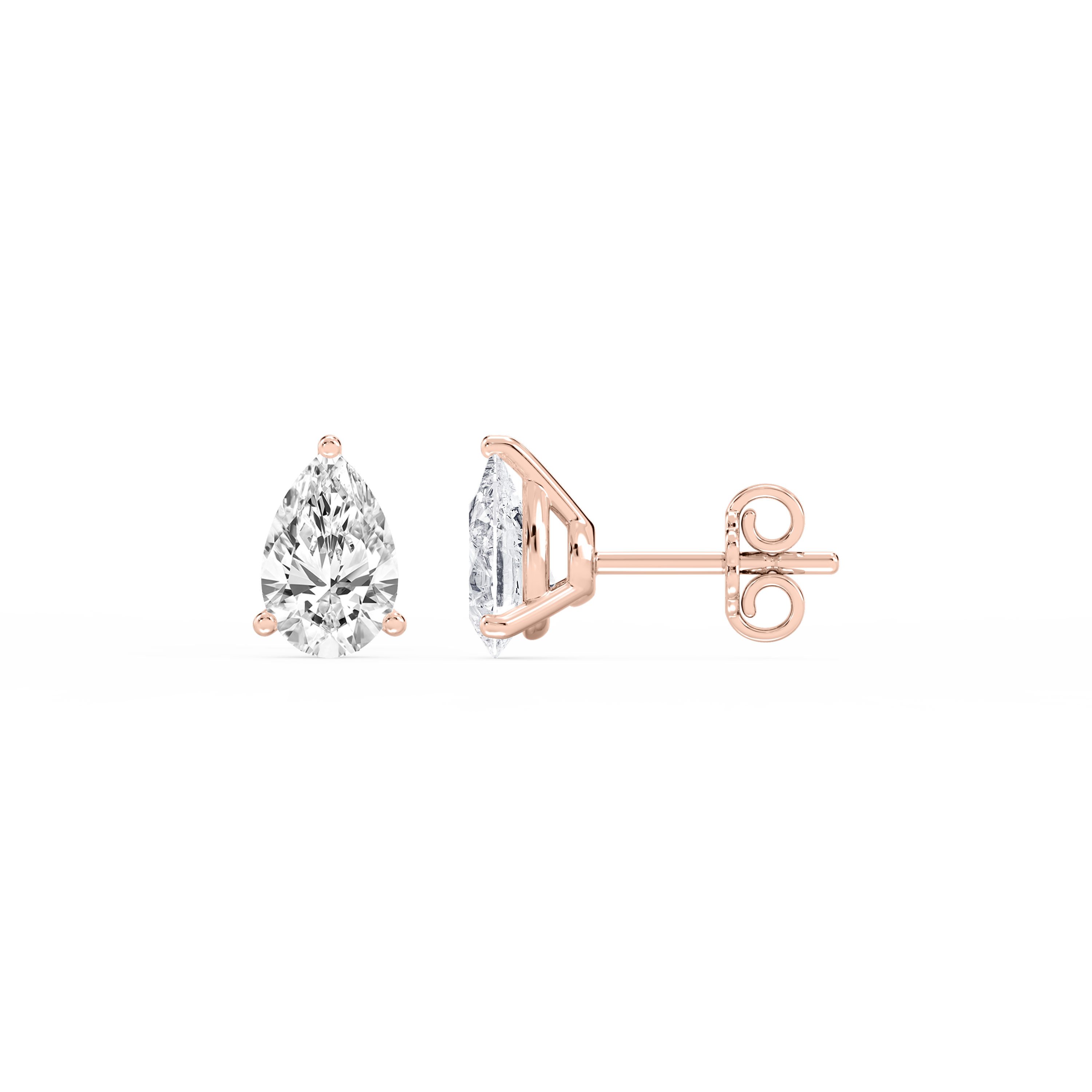 Lovea Nora Ohrstecker Steckverschluss – Tropfenschliff – Roségold