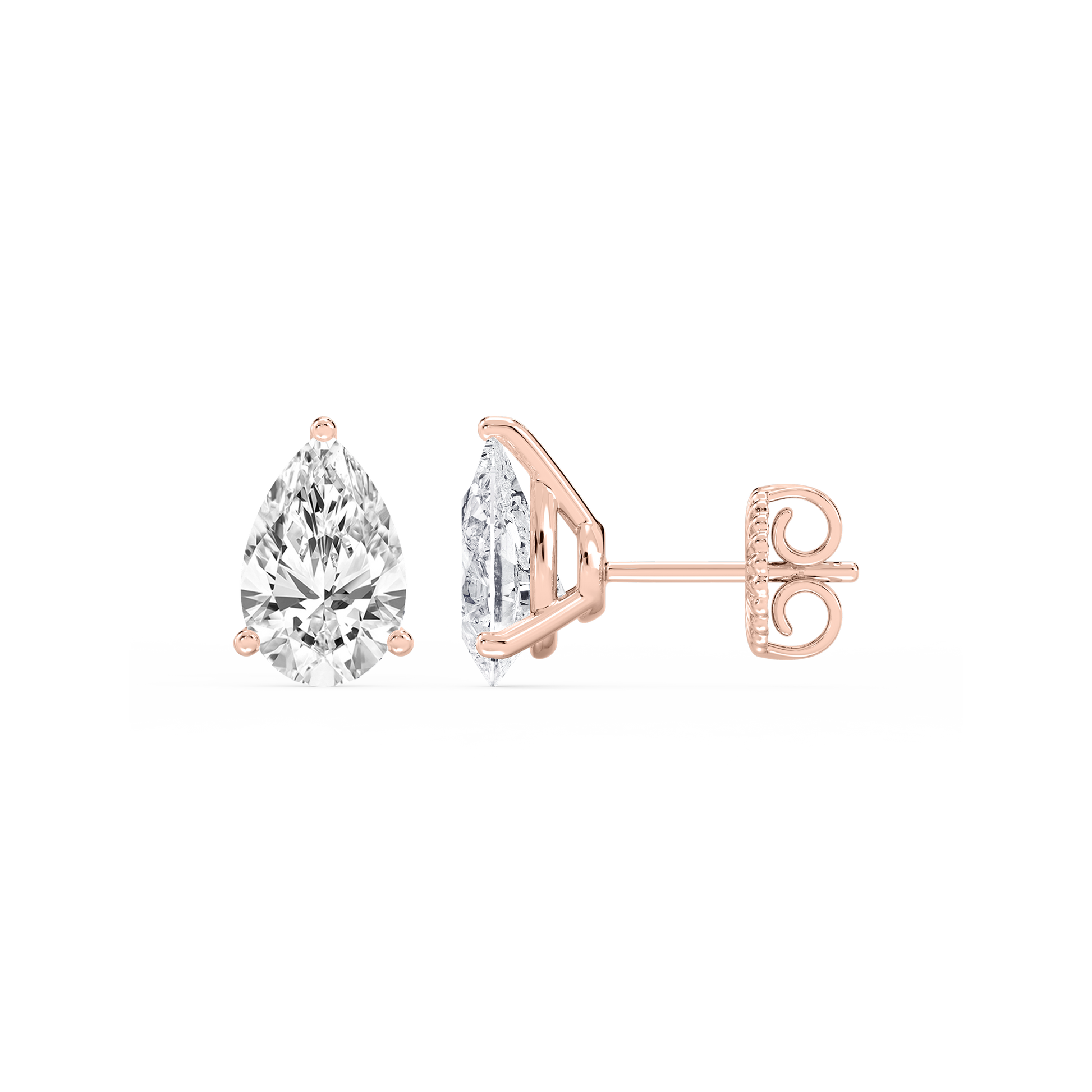 Lovea Nora Ohrstecker Steckverschluss – Tropfenschliff – Roségold