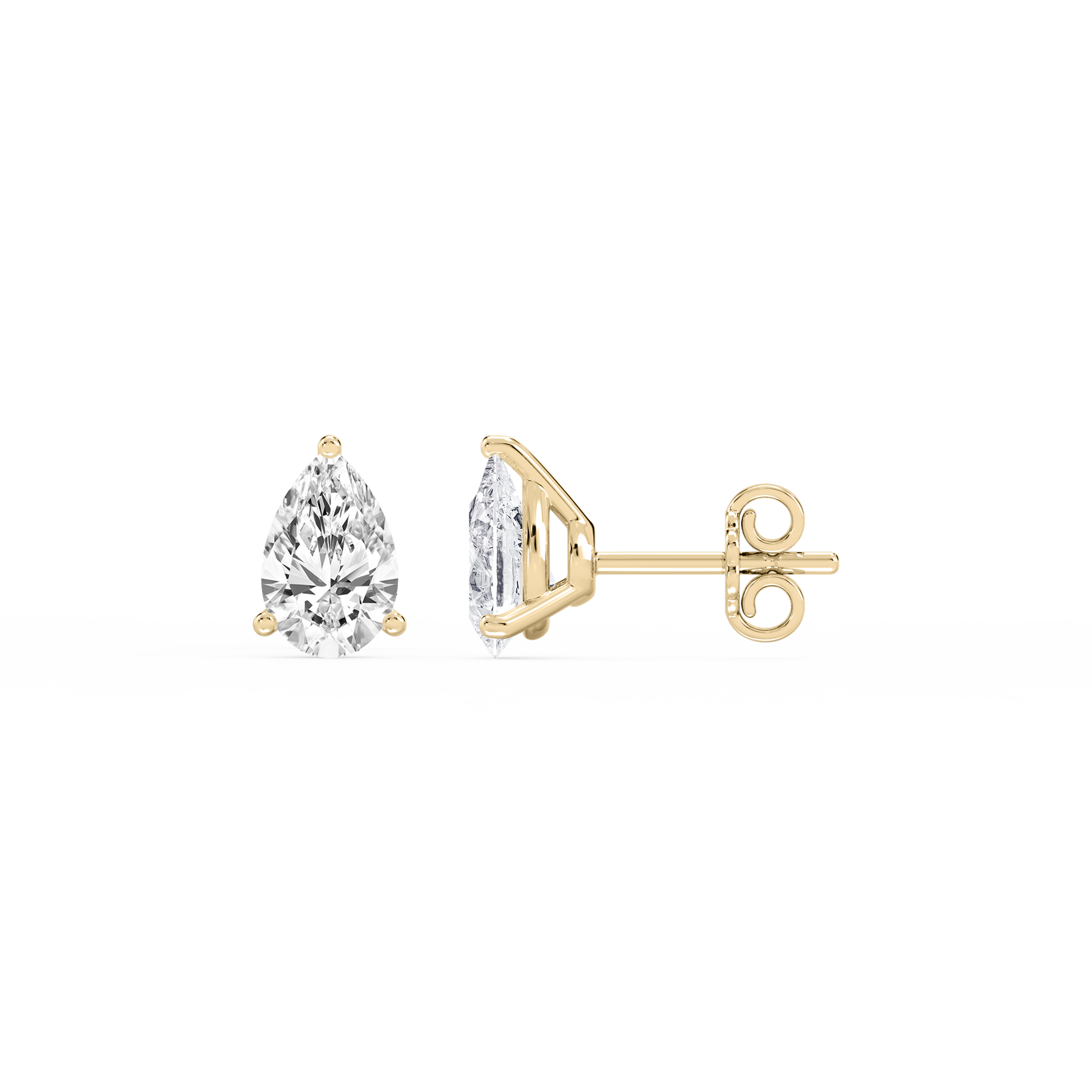 Lovea Nora Ohrstecker Steckverschluss – Tropfenschliff – Gelbgold