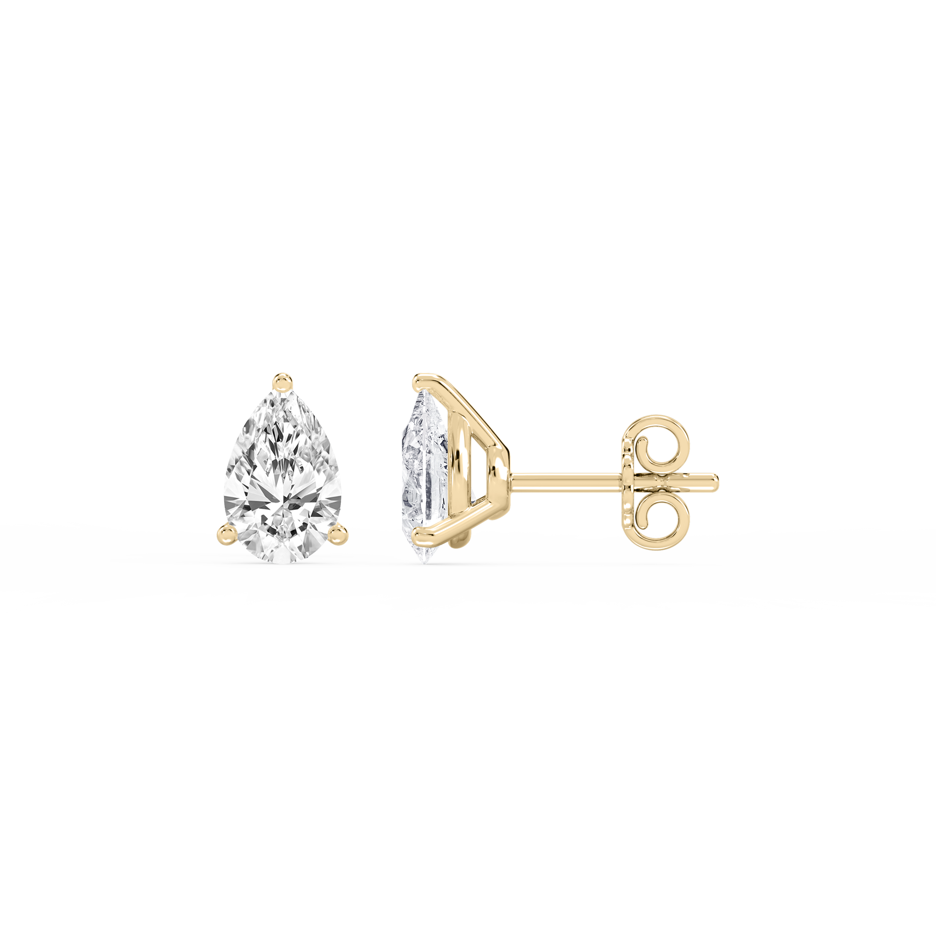 Lovea Nora Ohrstecker Steckverschluss – Tropfenschliff – Gelbgold