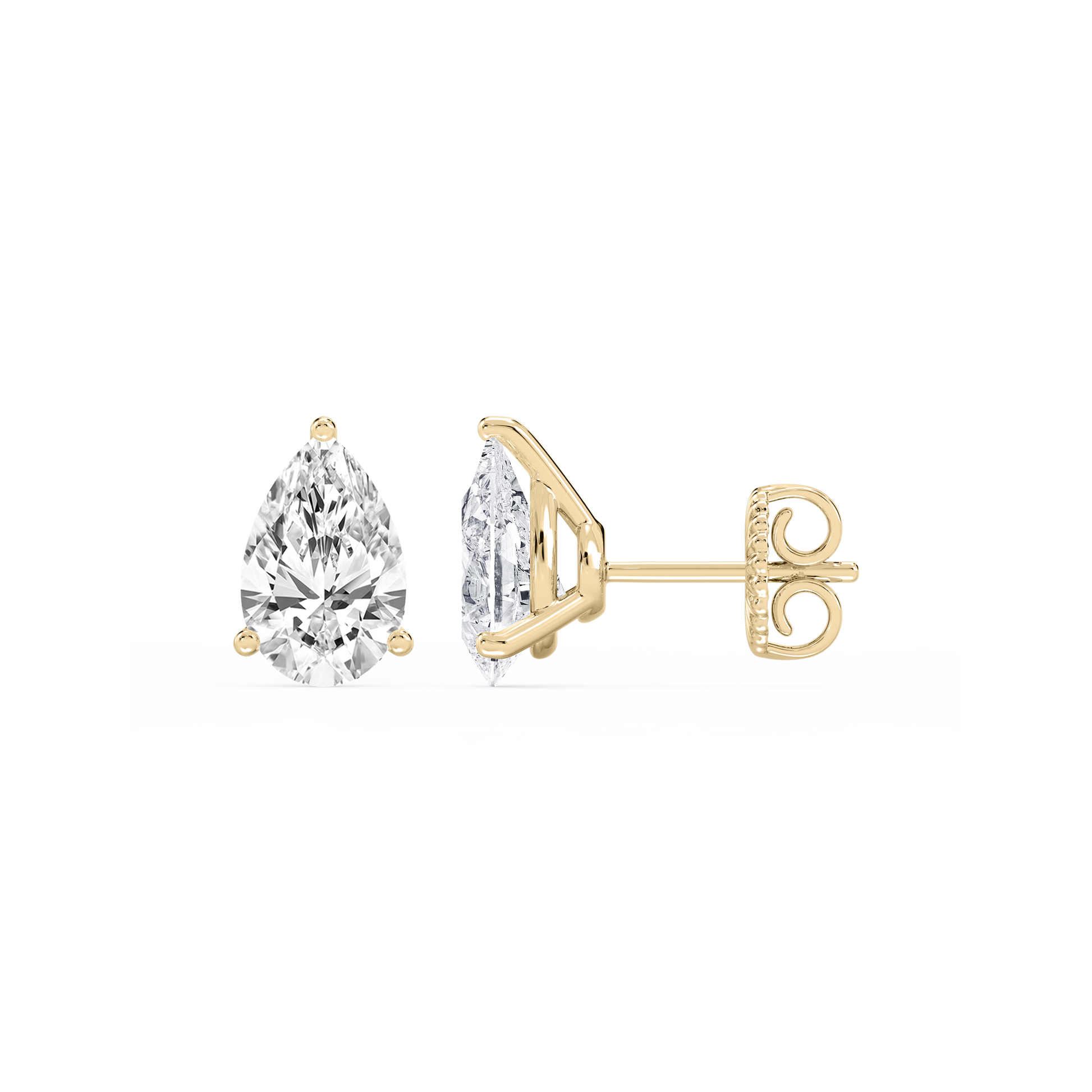 Lovea Nora Ohrstecker Steckverschluss – Tropfenschliff – Gelbgold