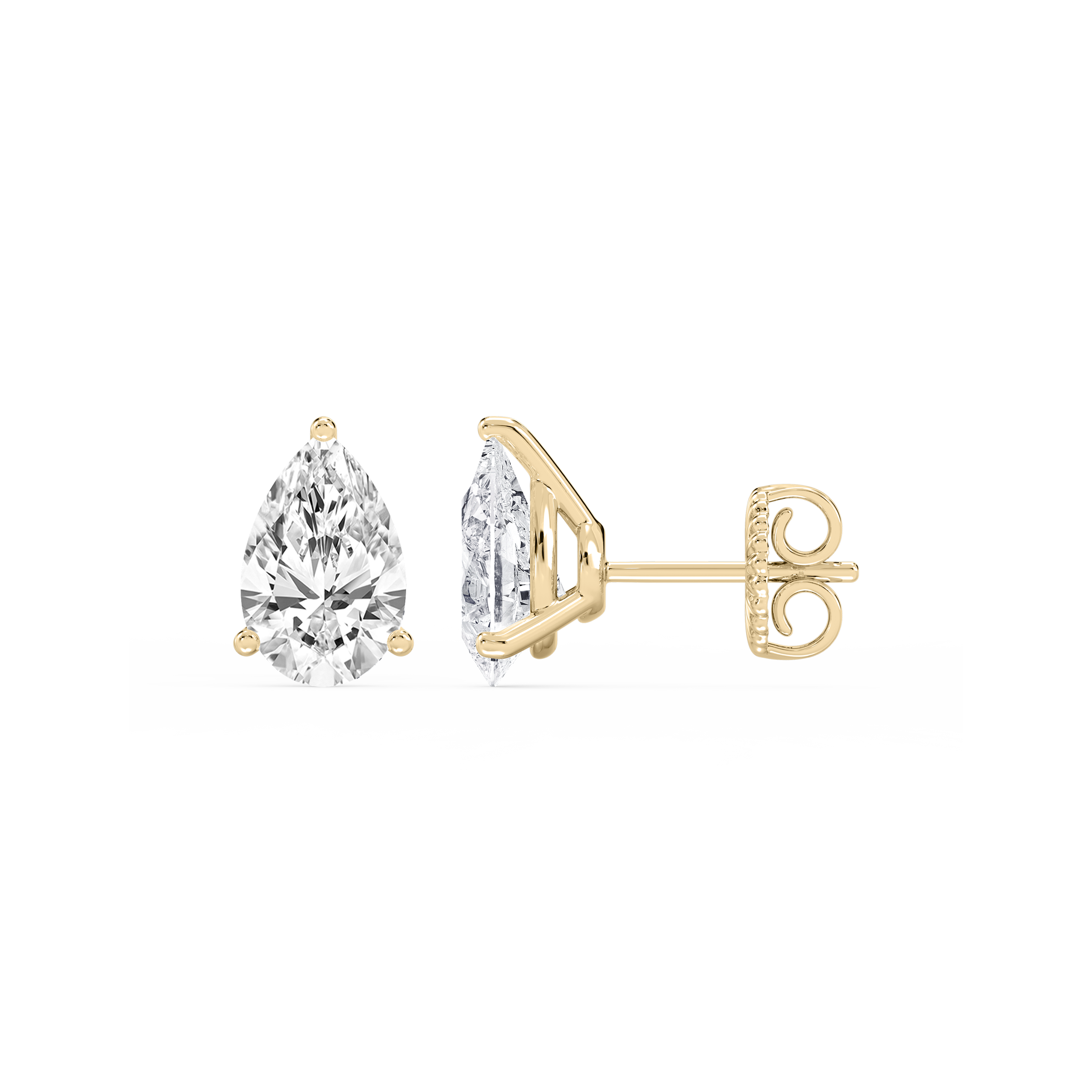 Lovea Nora Ohrstecker Steckverschluss – Tropfenschliff – Gelbgold