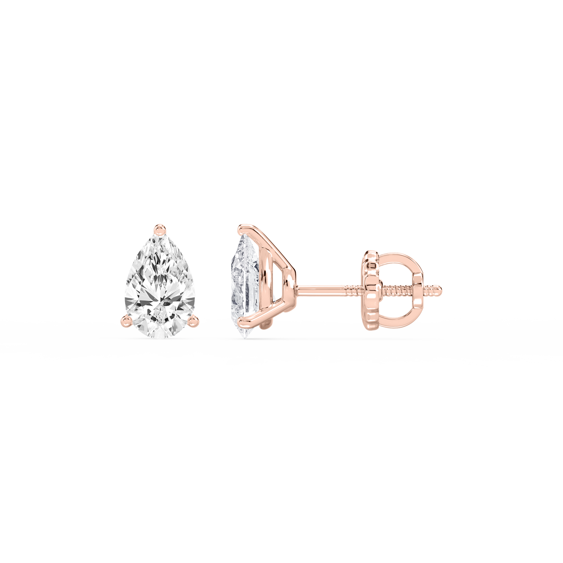 Lovea Nora Ohrstecker Schraubverschluss – Tropfenschliff – Roségold
