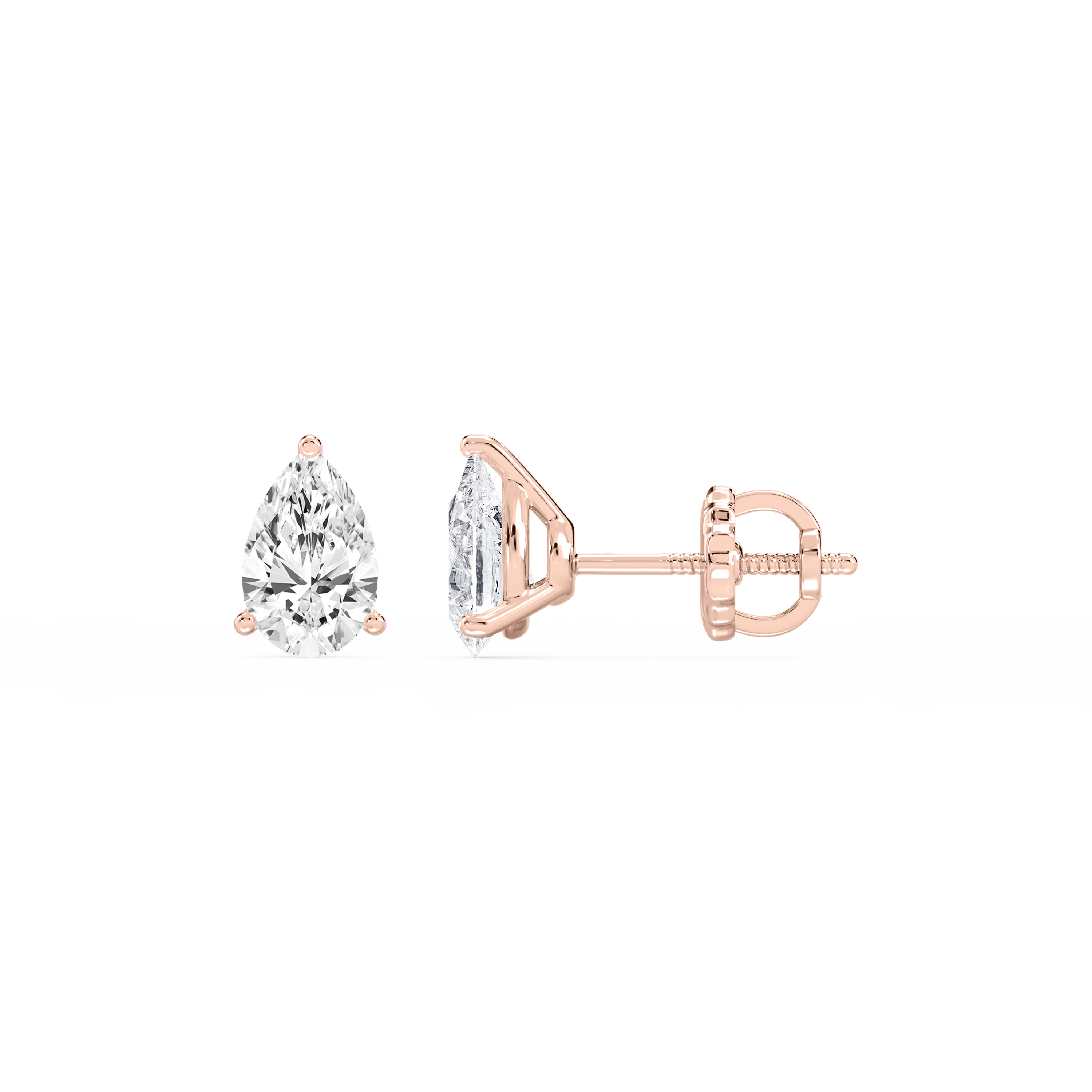 Lovea Nora Ohrstecker Schraubverschluss – Tropfenschliff – Roségold