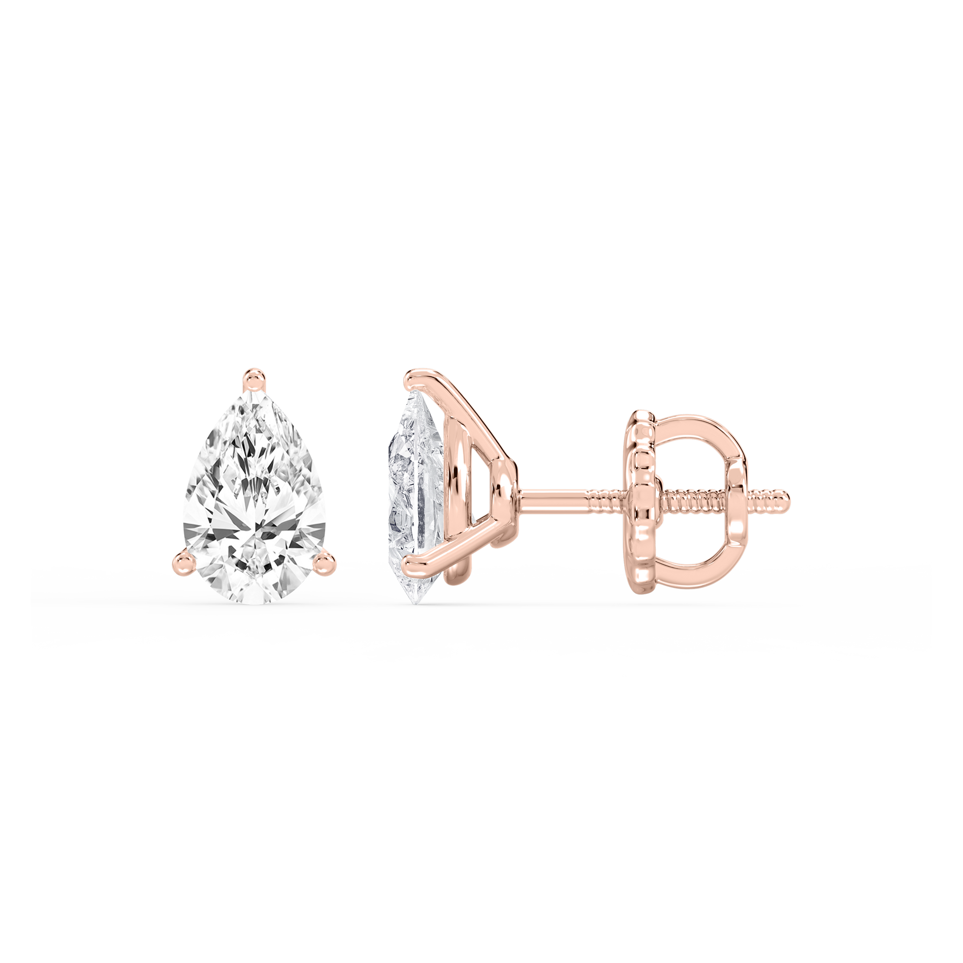 Lovea Nora Ohrstecker Schraubverschluss – Tropfenschliff – Roségold