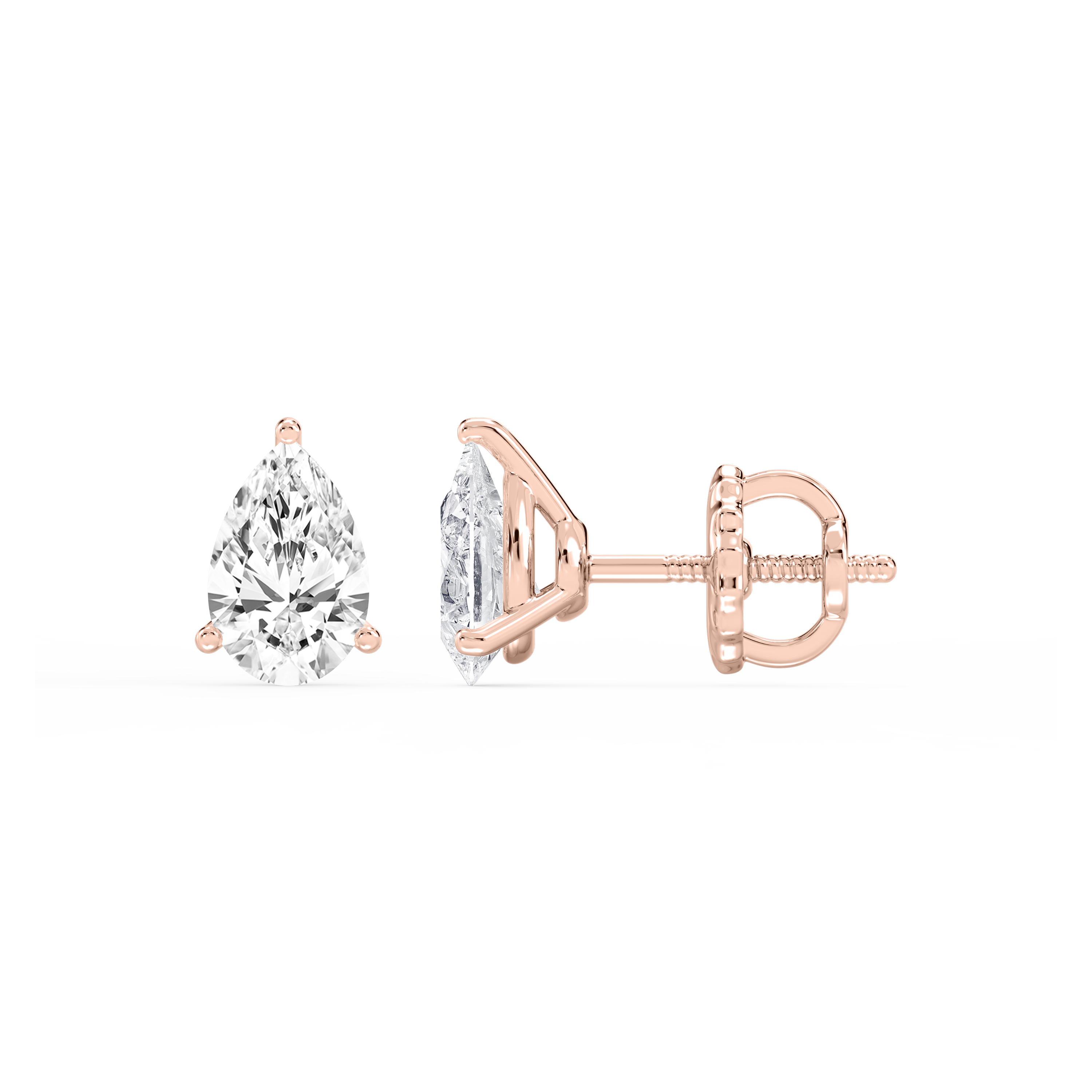 Lovea Nora Ohrstecker Schraubverschluss – Tropfenschliff – Roségold