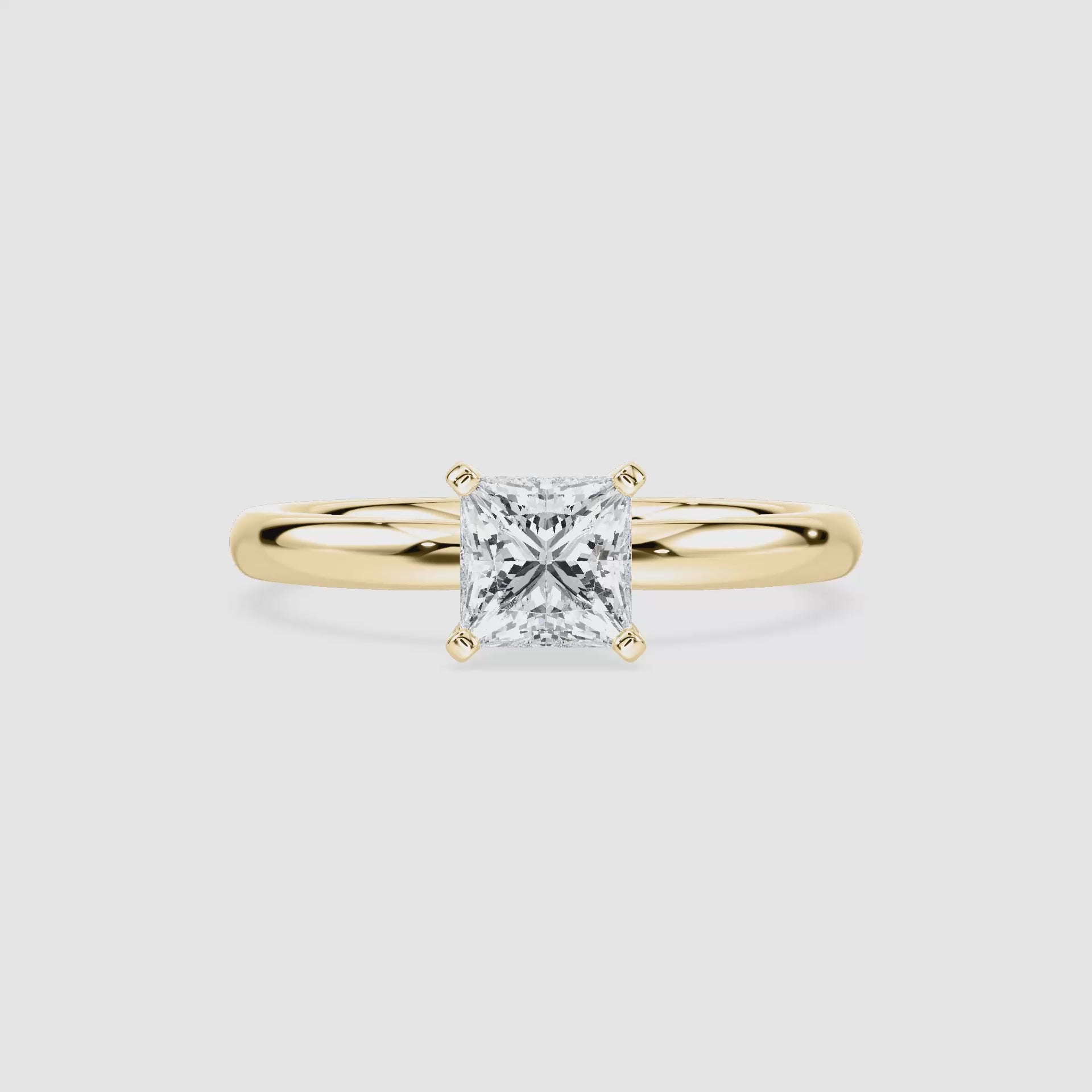Video laden: Emilia Solitaire Verlobungsring – Prinzessschliff – Video