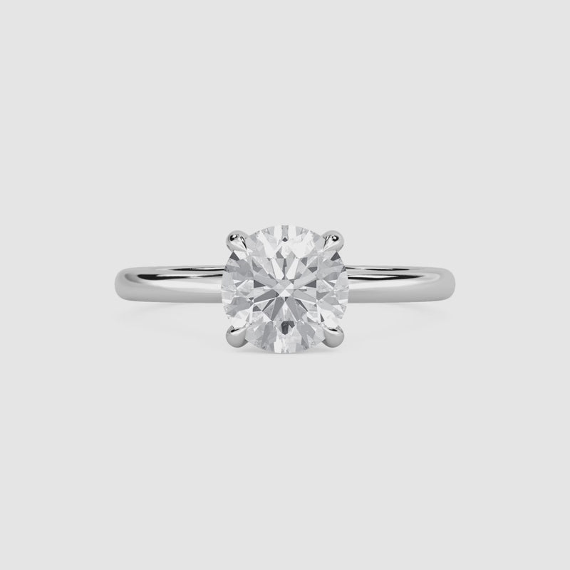 Clara Solitaire Verlobungsring – Rundschliff – Weißgold – Video