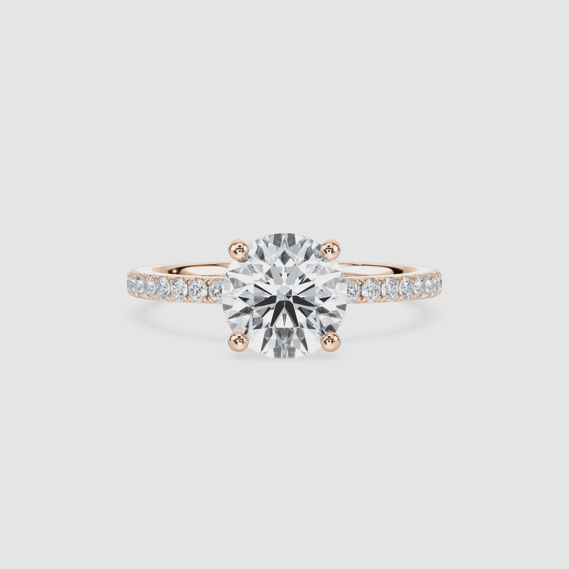 Video laden: Luisa Hidden Halo Verlobungsring – Rundschliff – Roségold – Video