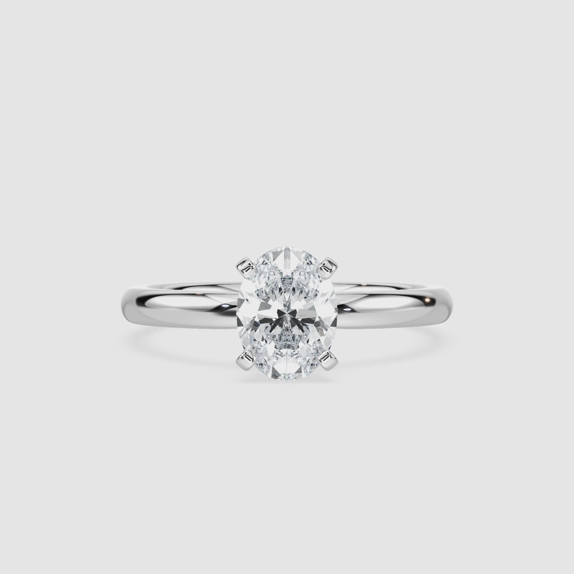 Video laden: Emilia Solitaire Verlobungsring – Ovalschliff – Weißgold – Video