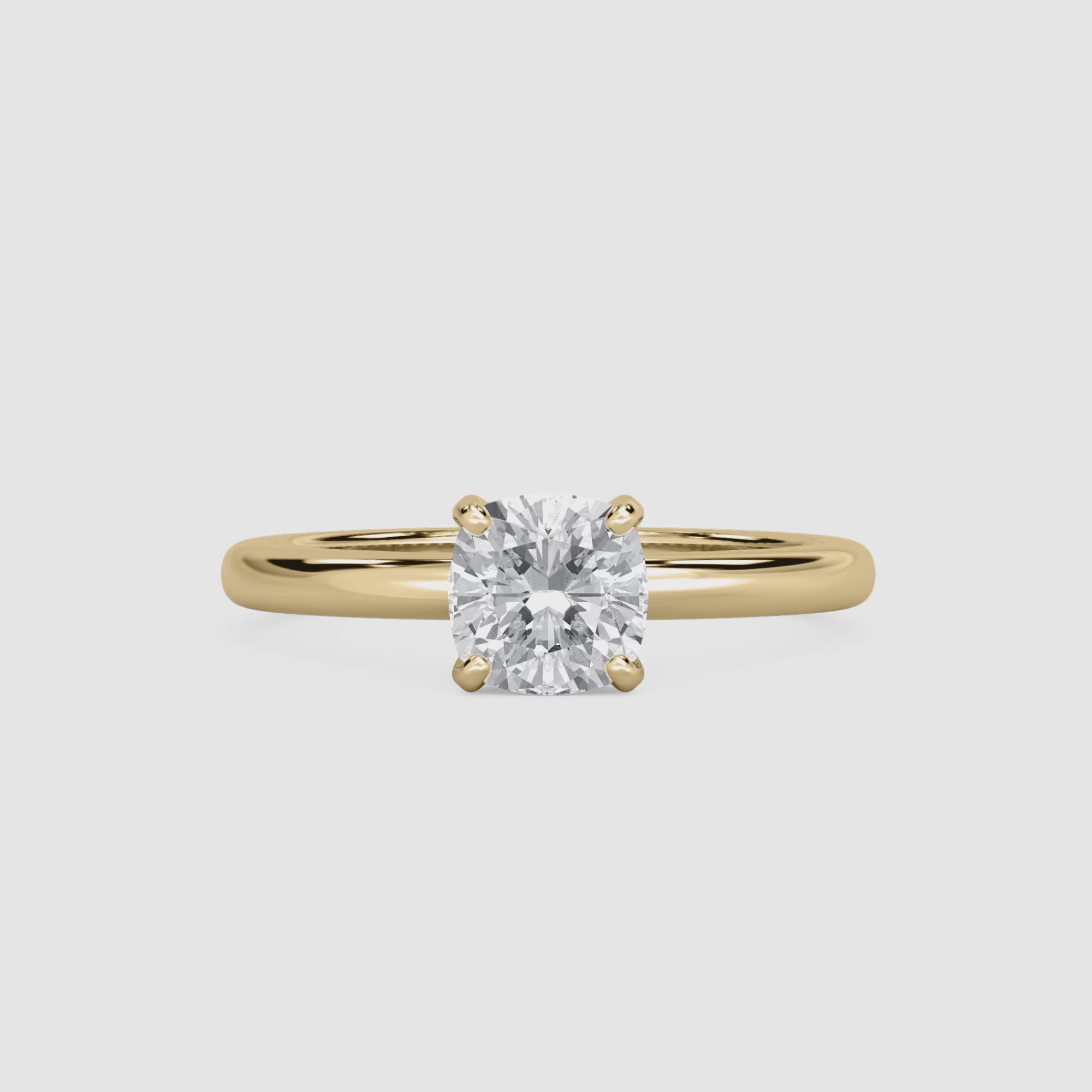 Video laden: Emilia Solitaire Verlobungsring – Kissenschliff – Video