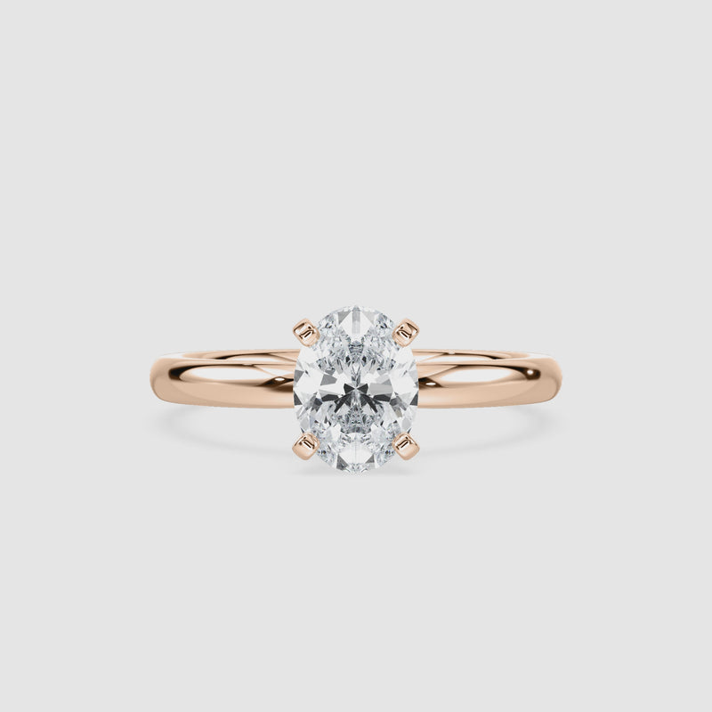 Emilia Solitaire Verlobungsring – Ovalschliff – Roségold – Video