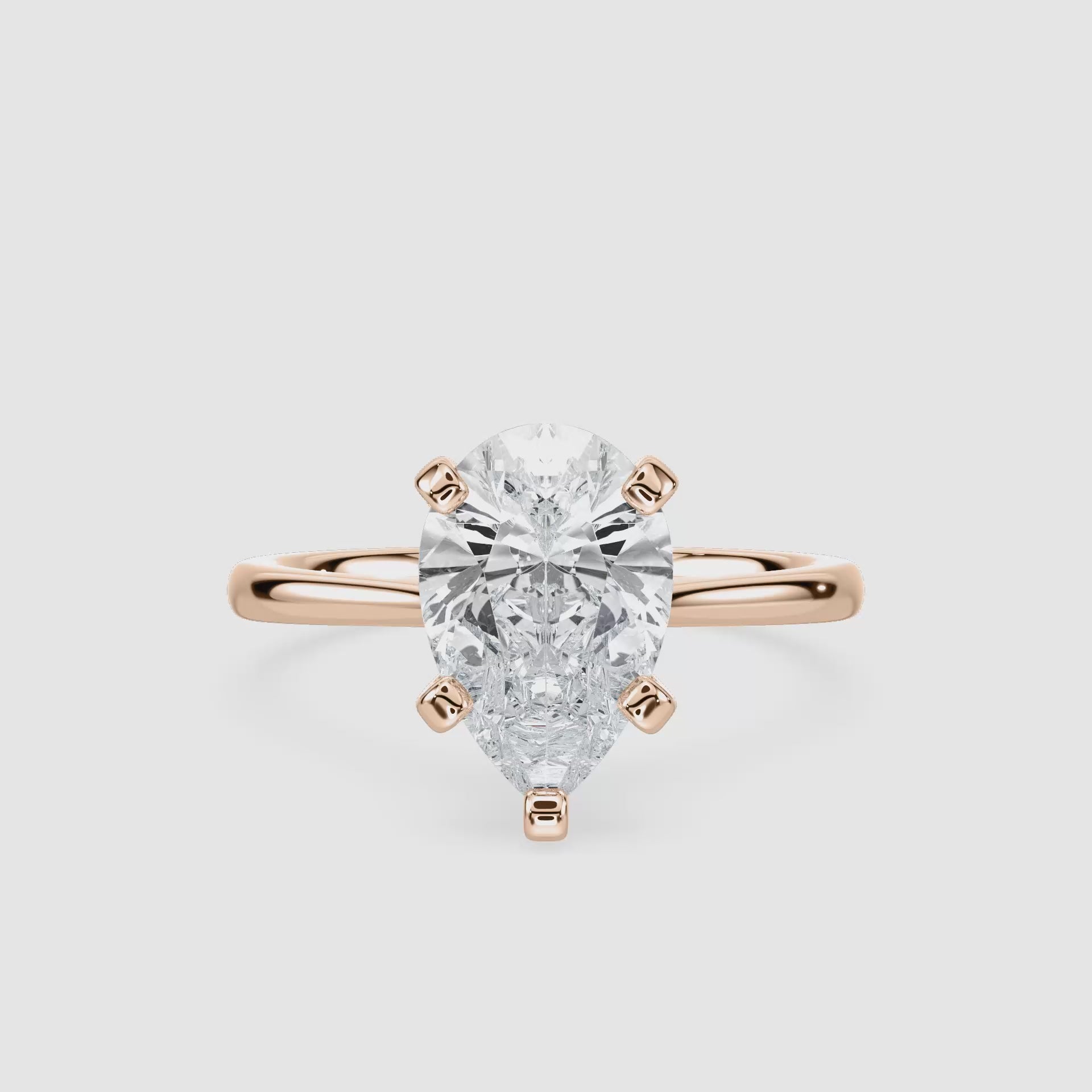 Video laden: Sophie Kathedrale-Solitaire Verlobungsring – Tropfenschliff – Roségold – Video