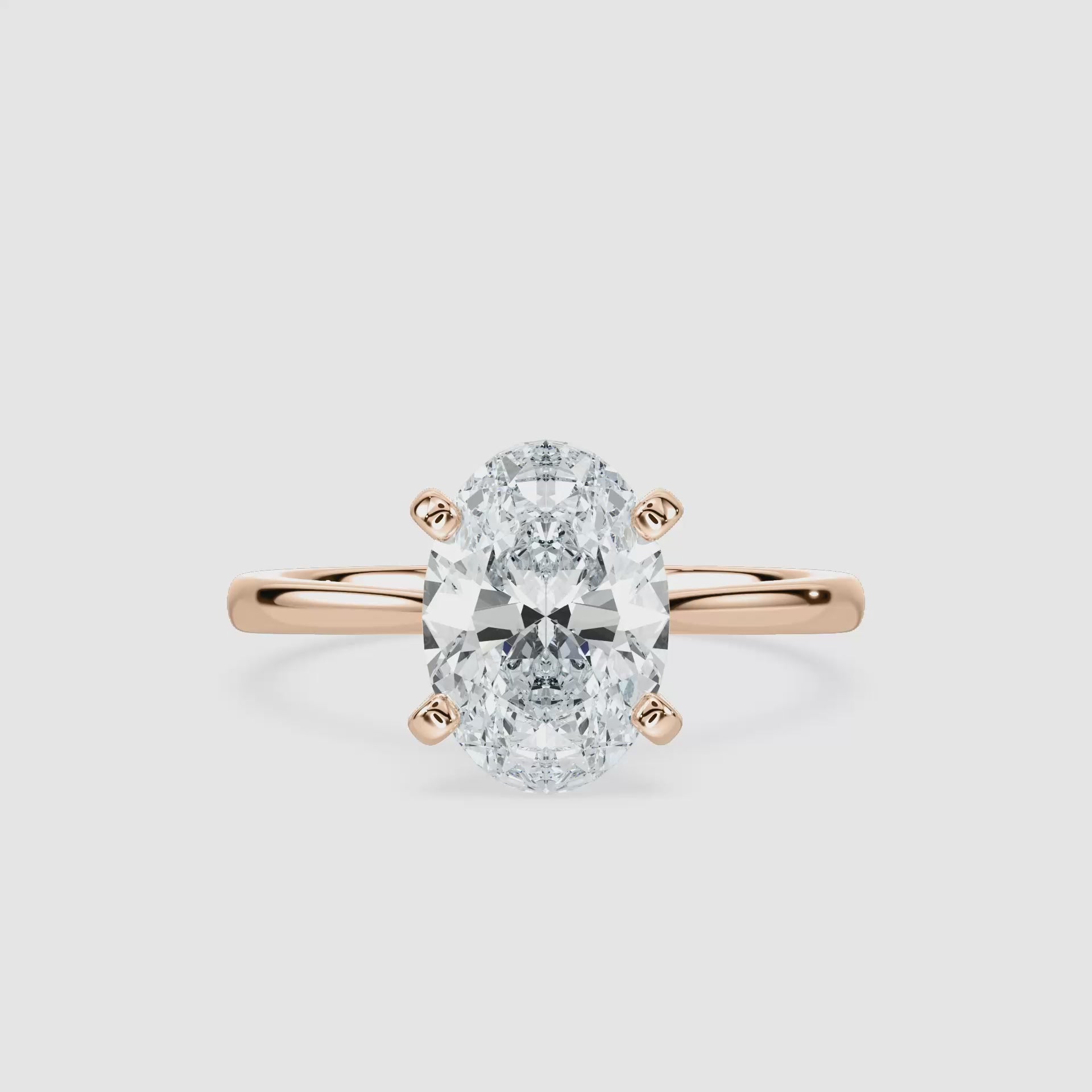 Video laden: Sophie Kathedrale-Solitaire Verlobungsring – Ovalschliff – Roségold – Video