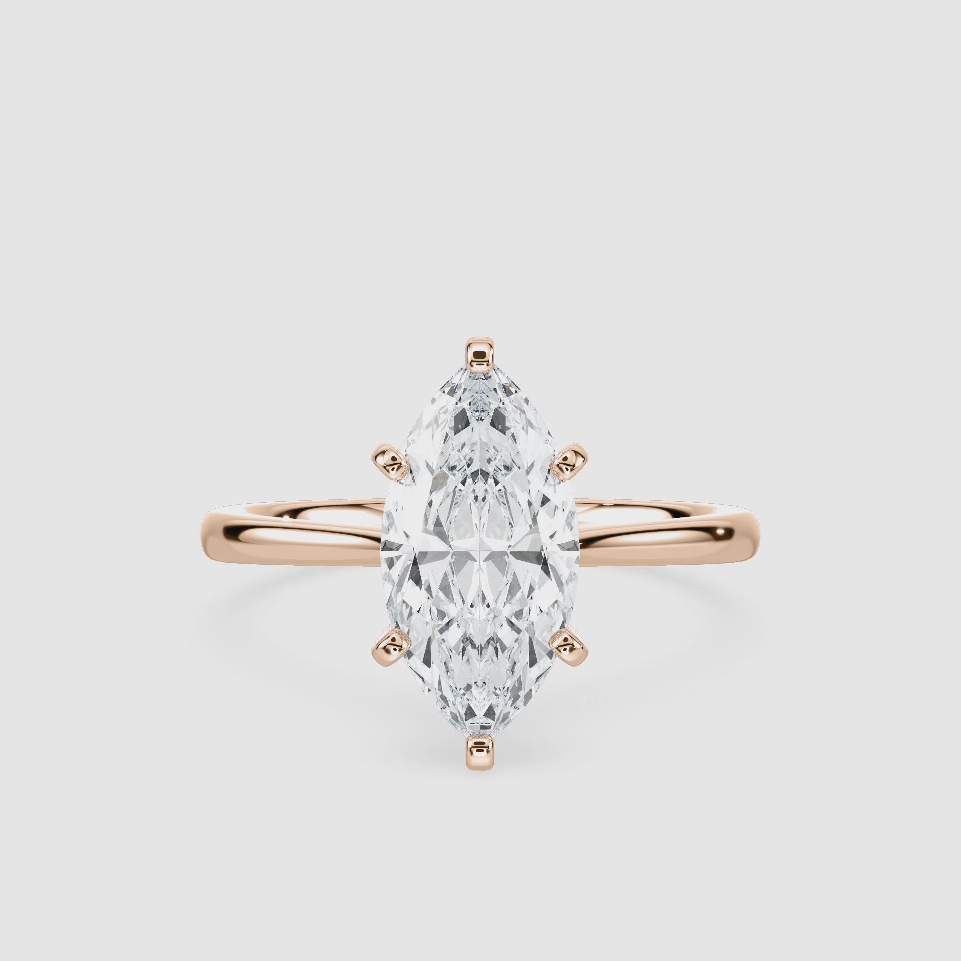 Video laden: Sophie Kathedrale-Solitaire Verlobungsring – Marquiseschliff – Roségold – Video