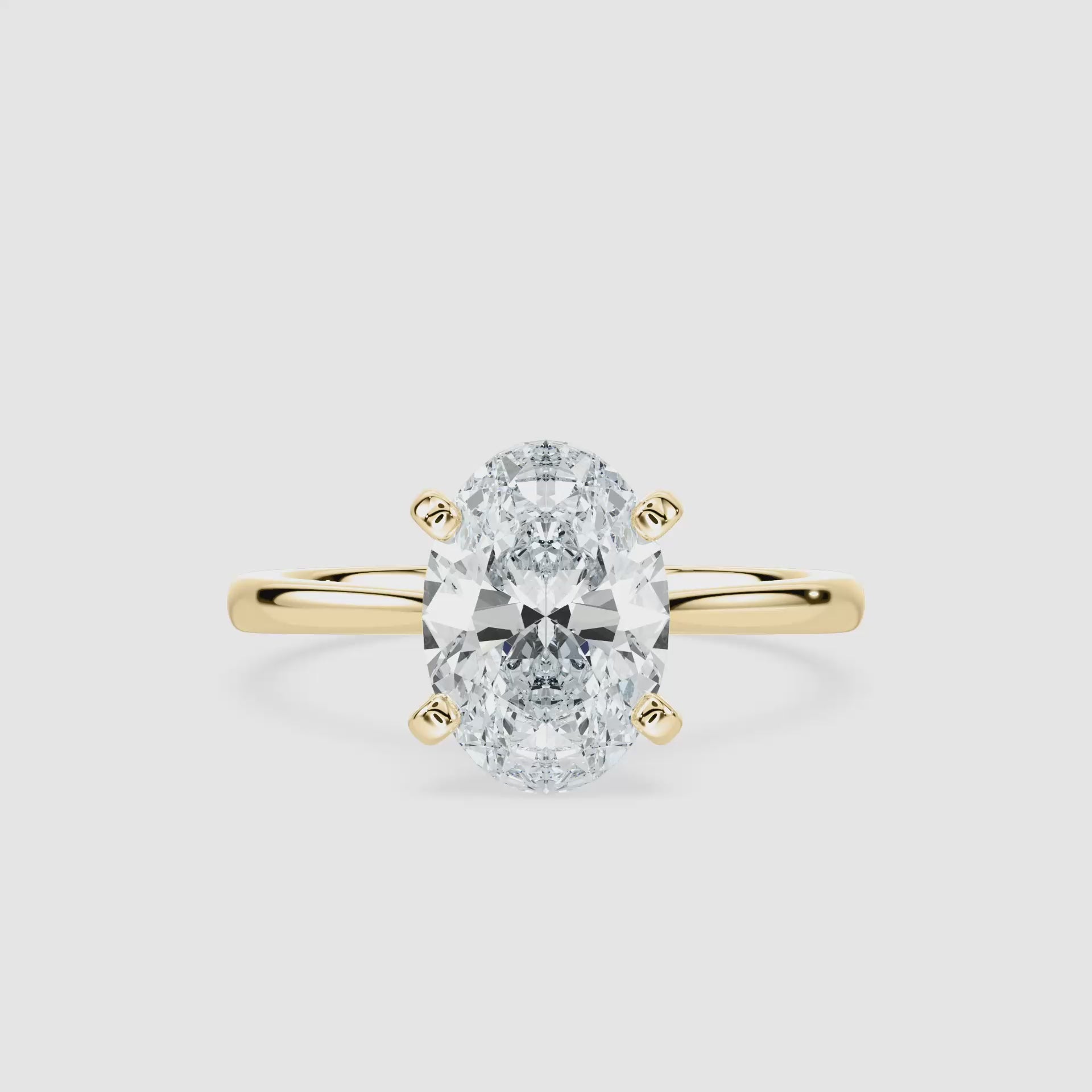 Video laden: Sophie Kathedrale-Solitaire Verlobungsring – Ovalschliff – Gelbgold – Video