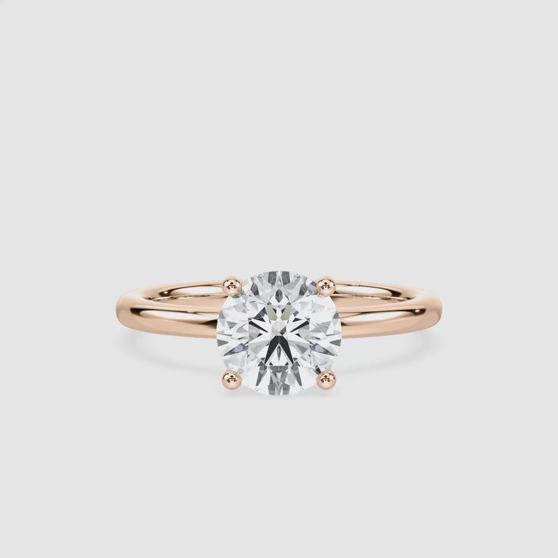 Marlene Blüten-Solitaire Verlobungsring – Rundschliff – Roségold – Video