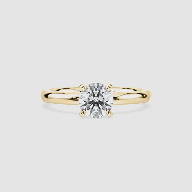 Emilia Solitaire Verlobungsring – Rundschliff – Gelbgold – Video