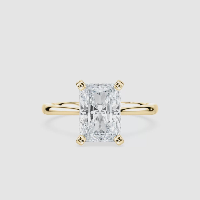 Sophie Kathedrale-Solitaire Verlobungsring – Radiantschliff – Gelbgold – Video