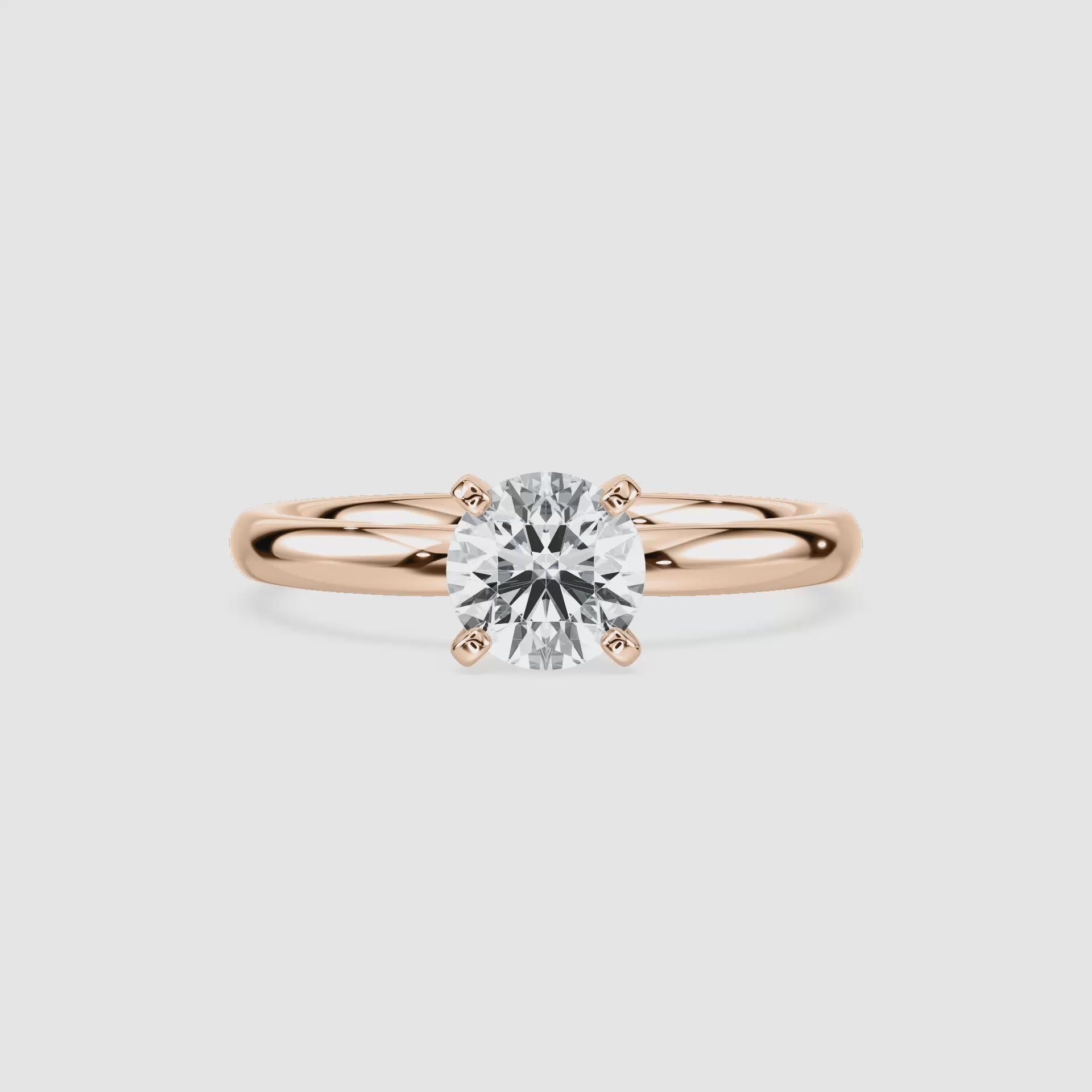 Video laden: Emilia Solitaire Verlobungsring – Rundschliff – Roségold – Video