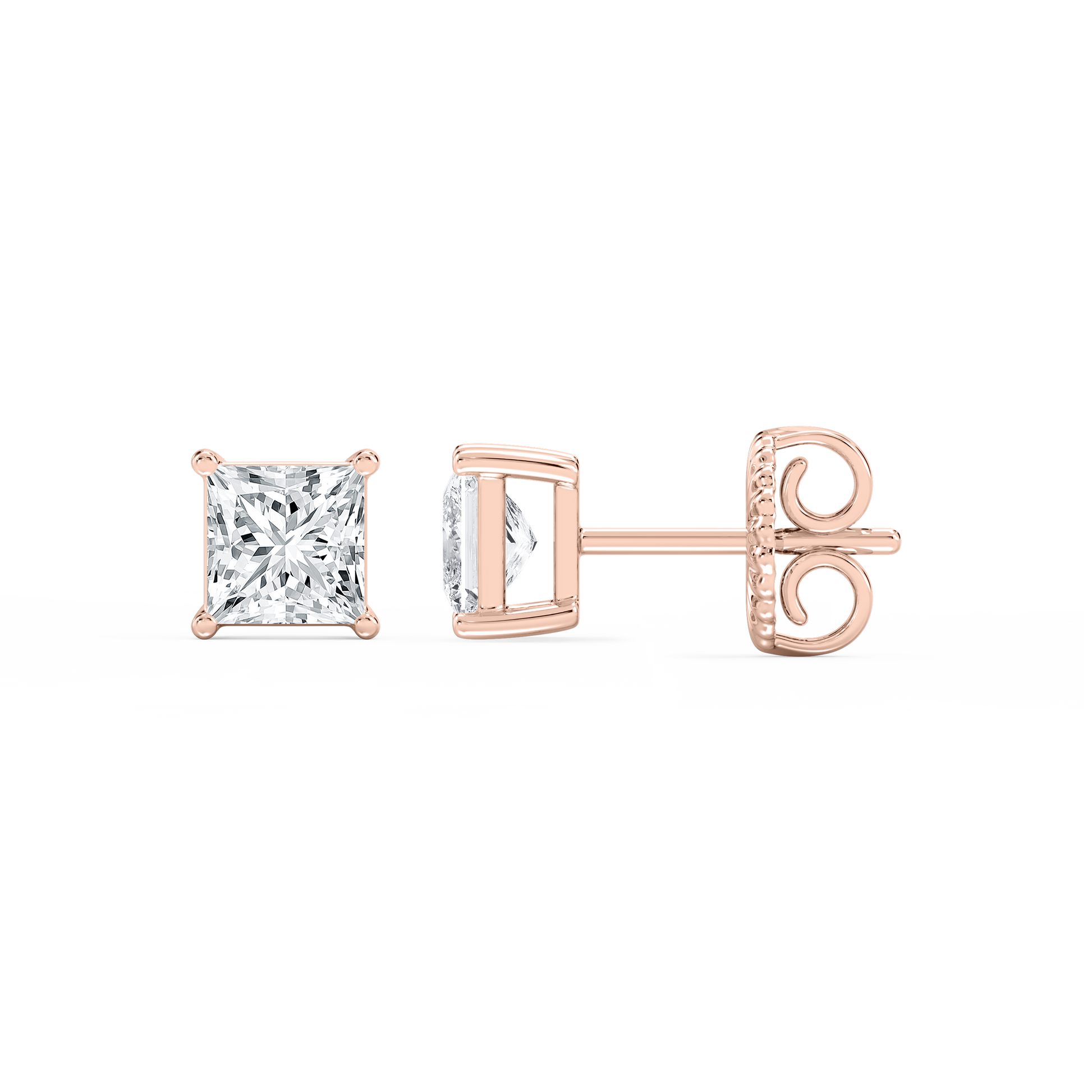 Lovea Mia Ohrstecker Steckverschluss – Prinzessschliff – Roségold