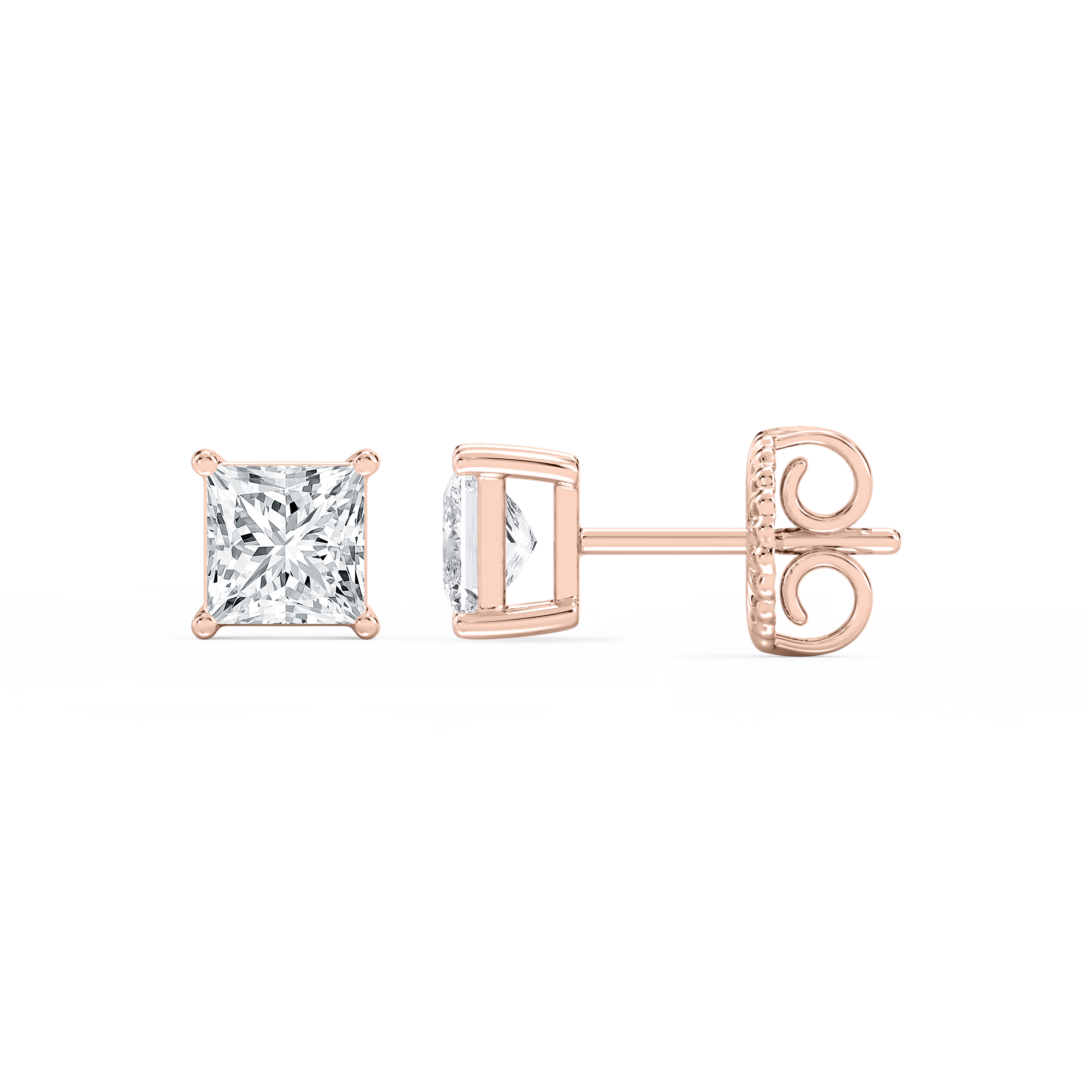 Lovea Mia Ohrstecker Steckverschluss – Prinzessschliff – Roségold