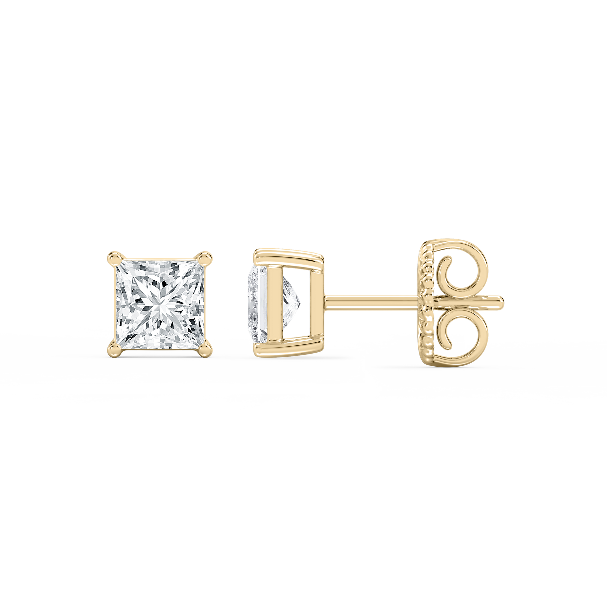Lovea Mia Ohrstecker Steckverschluss – Prinzessschliff – Gelbgold