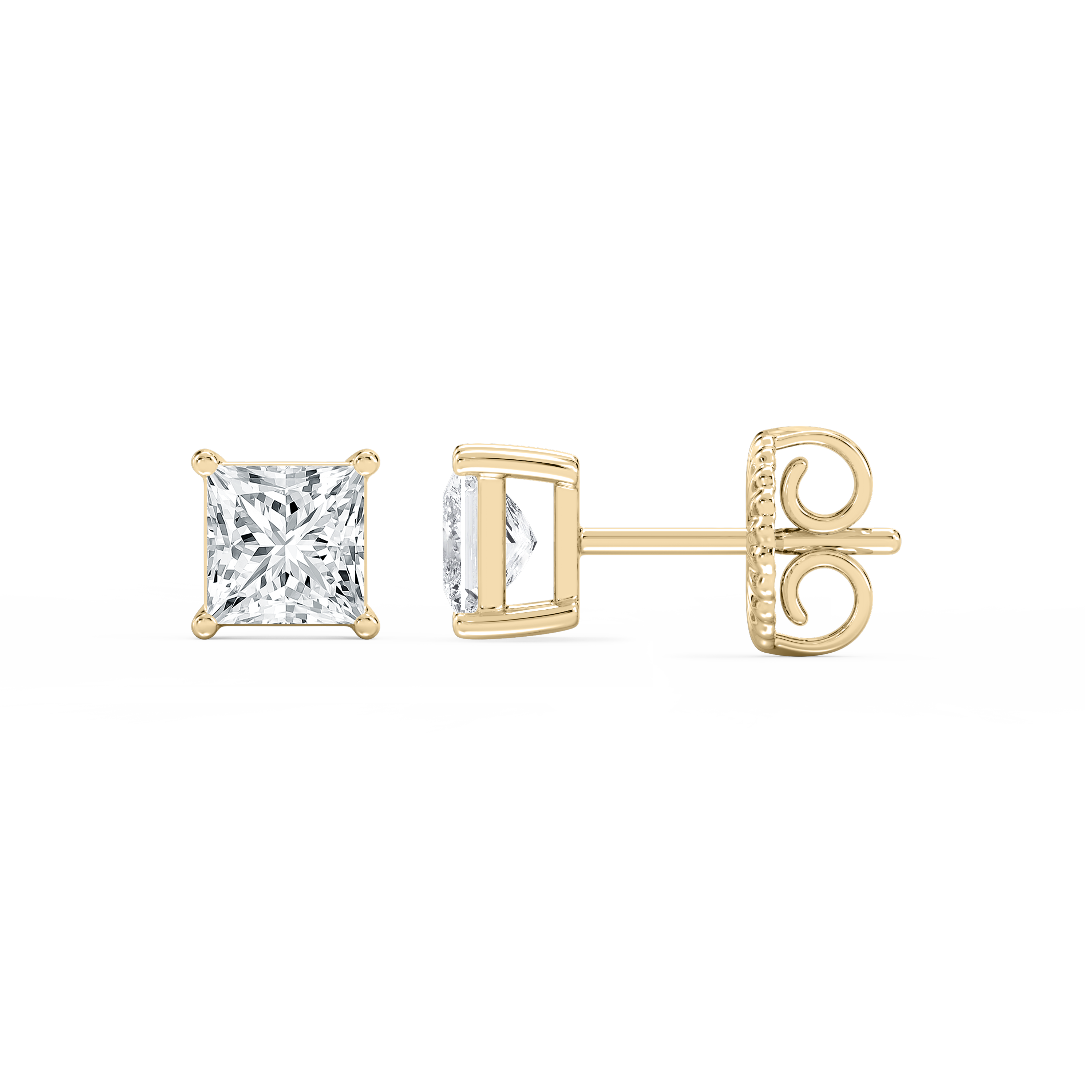 Lovea Mia Ohrstecker Steckverschluss – Prinzessschliff – Gelbgold