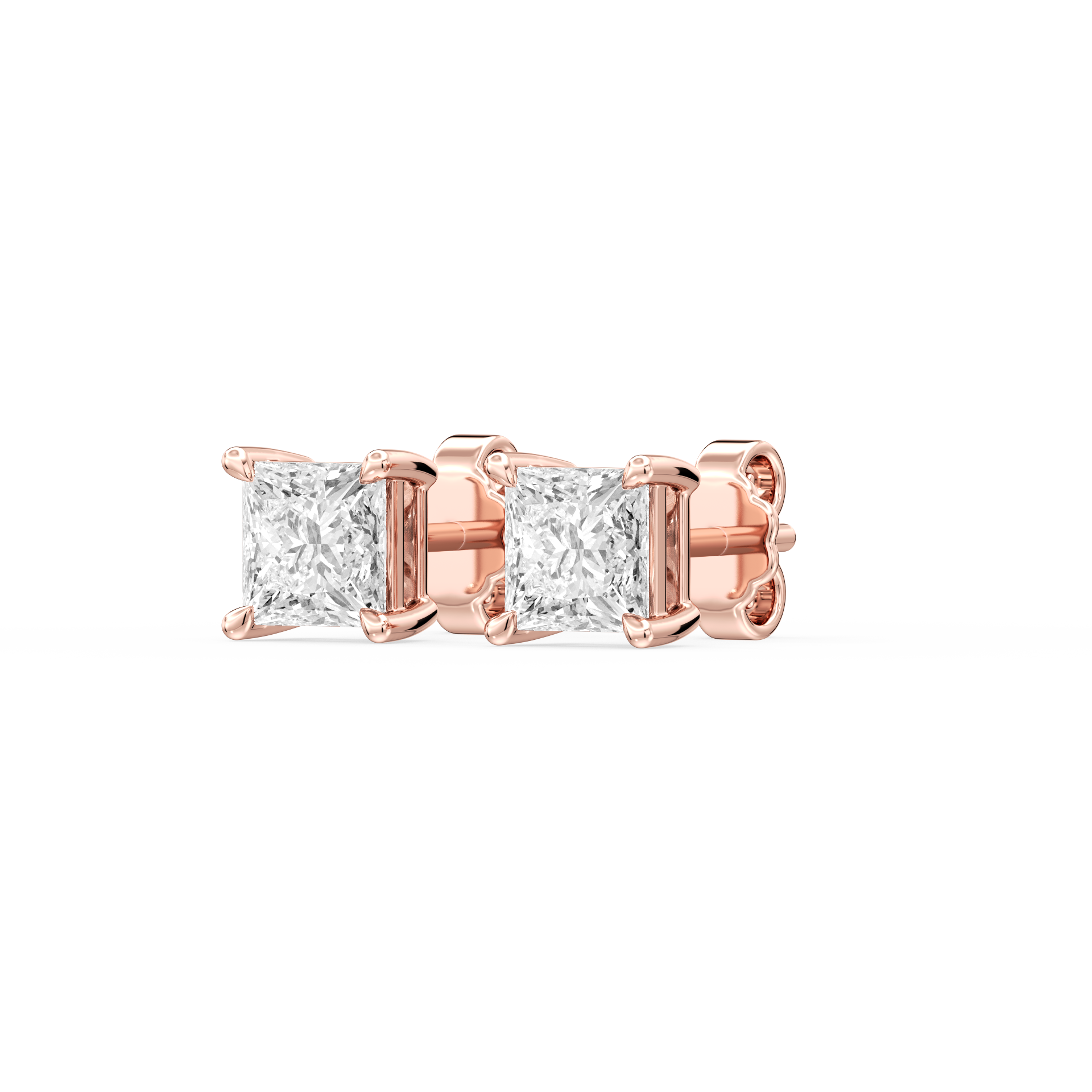 Lovea Lena Ohrstecker Steckverschluss – Prinzessschliff – Roségold