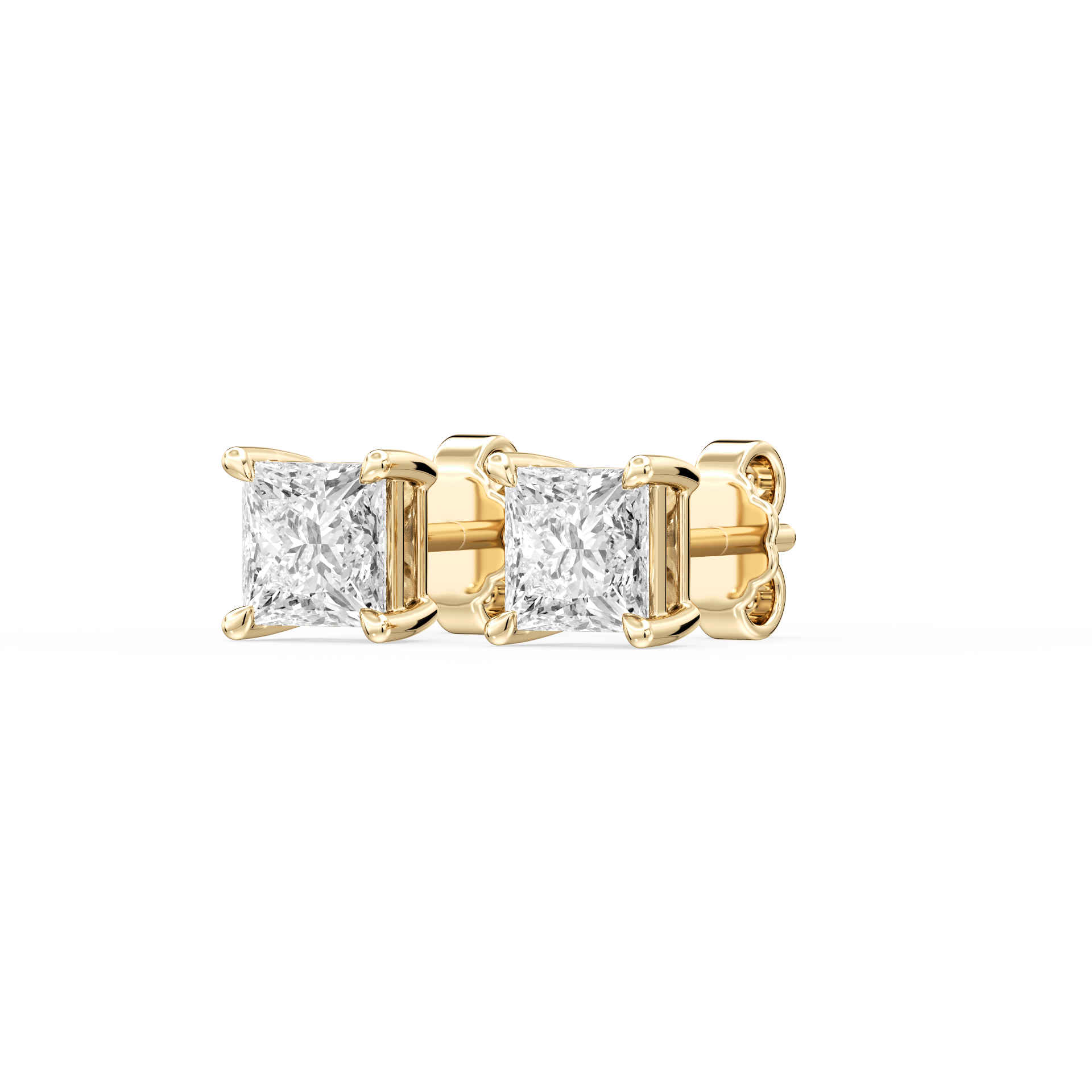 Lovea Lena Ohrstecker Steckverschluss – Prinzessschliff – Gelbgold