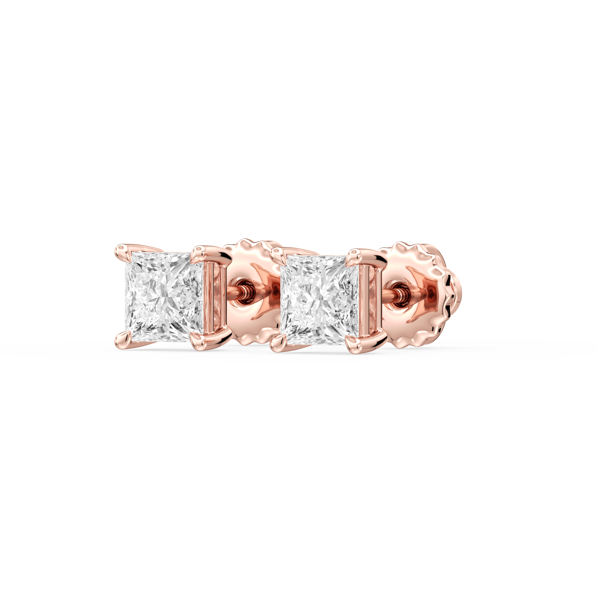 Lovea Lena Ohrstecker Schraubverschluss – Prinzessschliff – Roségold