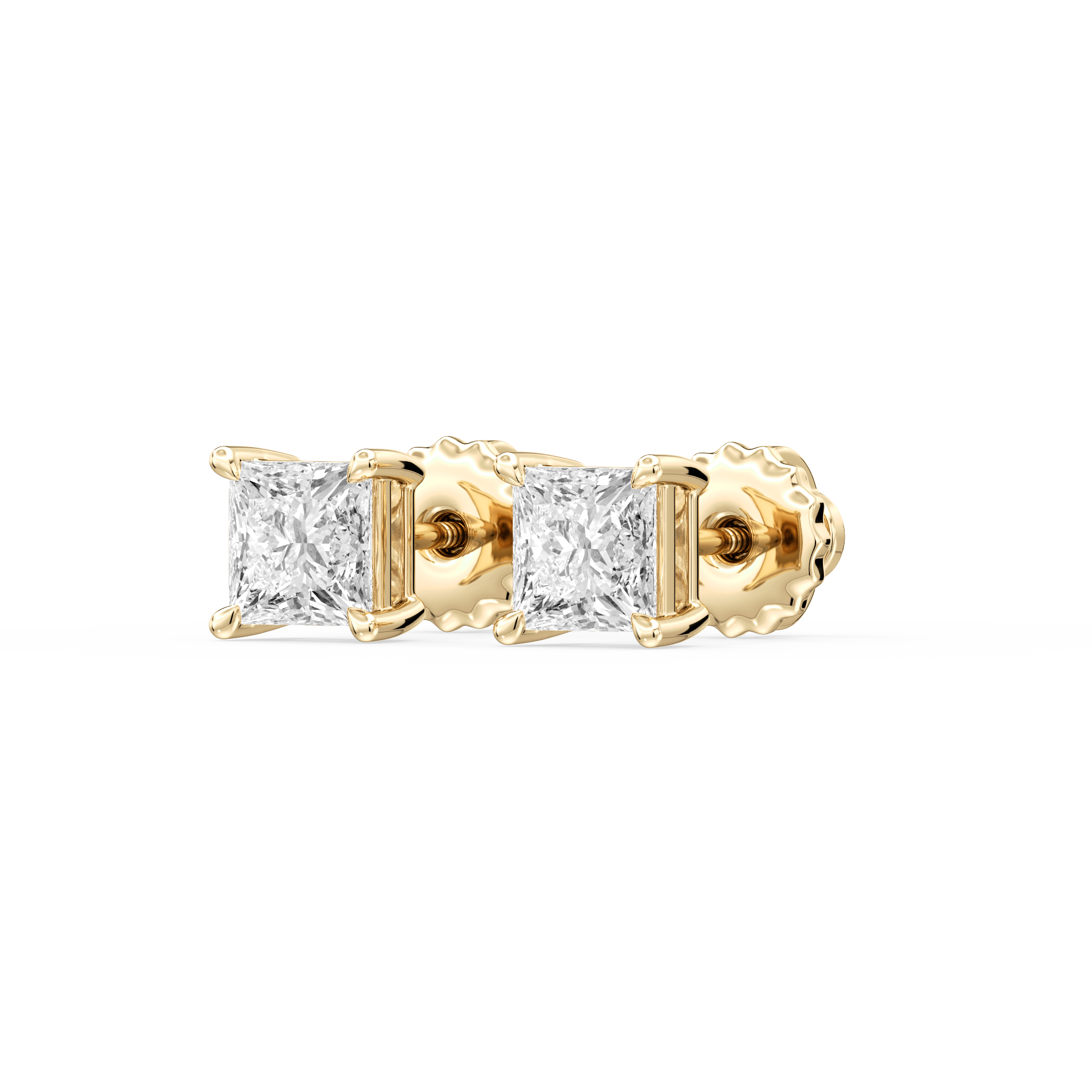 Lovea Lena Ohrstecker Schraubverschluss – Prinzessschliff – Gelbgold