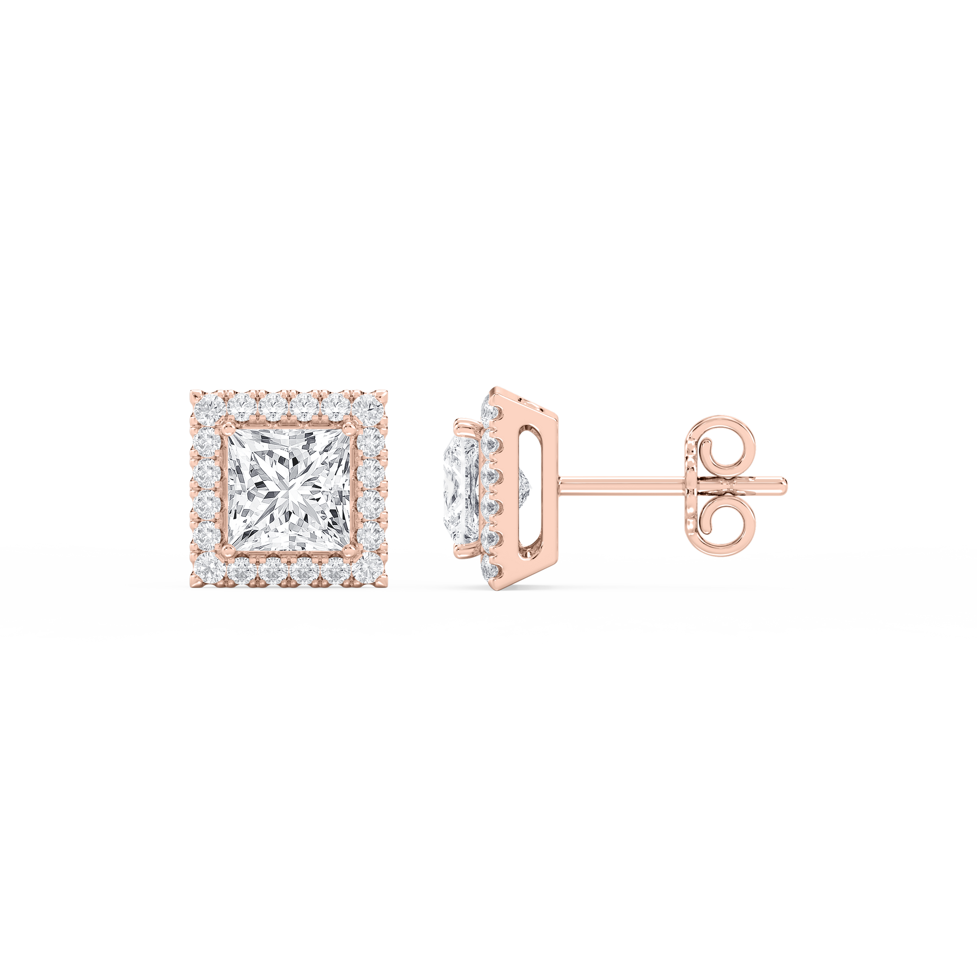 Lovea Pia Ohrstecker – Prinzessschliff – Roségold