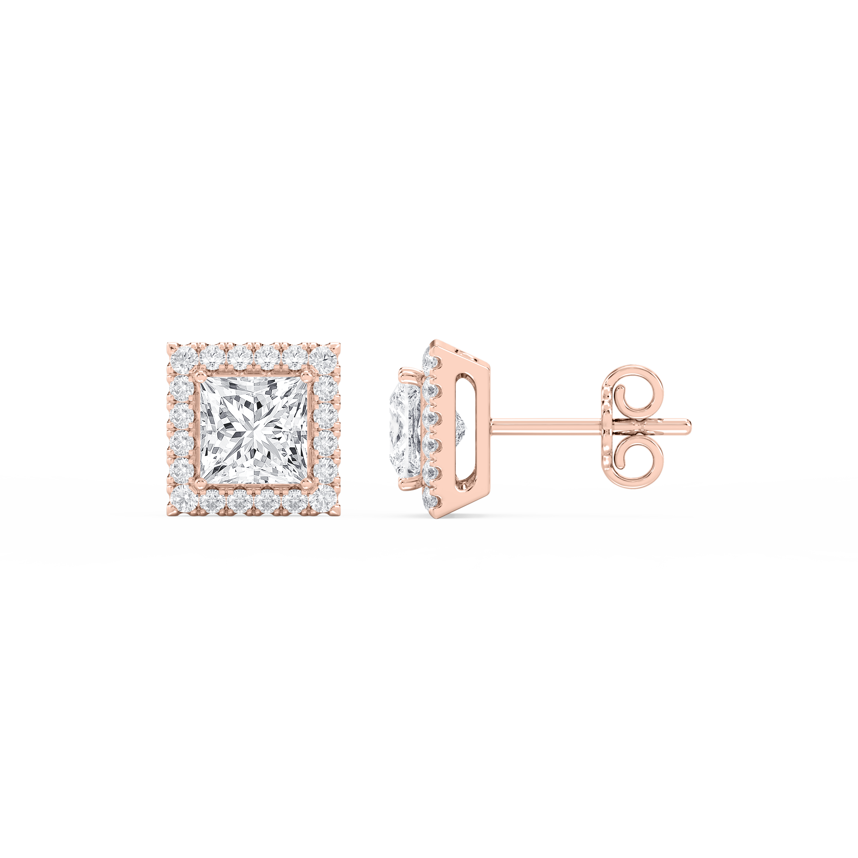 Lovea Pia Ohrstecker – Prinzessschliff – Roségold