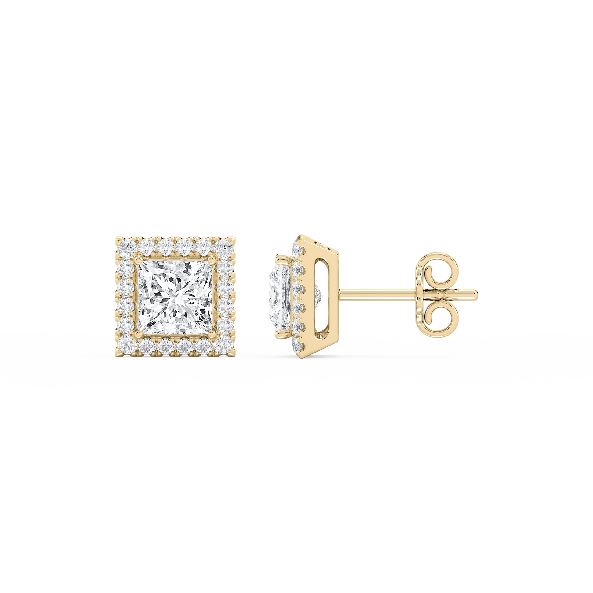 Lovea Pia Ohrstecker – Prinzessschliff – Gelbgold