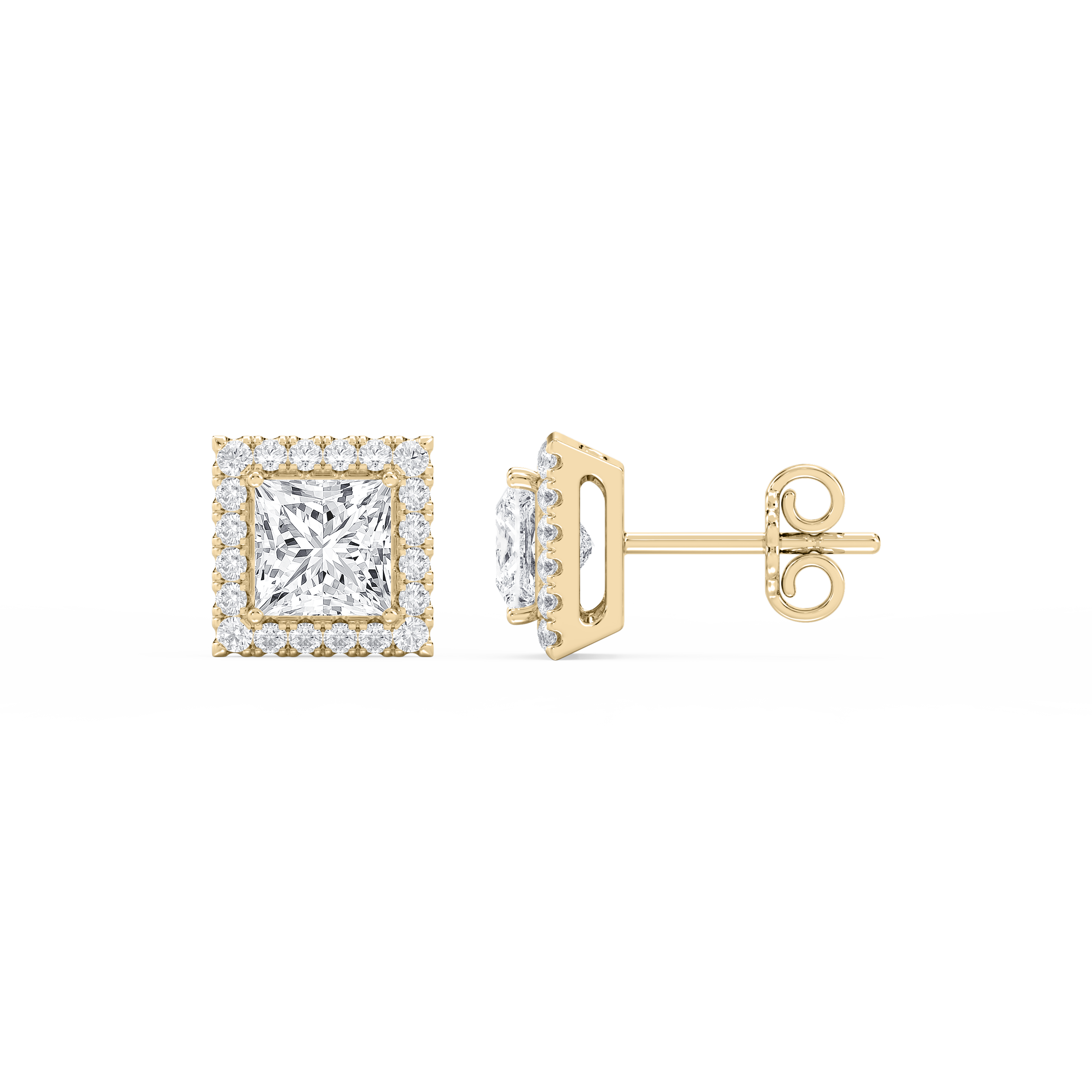 Lovea Pia Ohrstecker – Prinzessschliff – Gelbgold