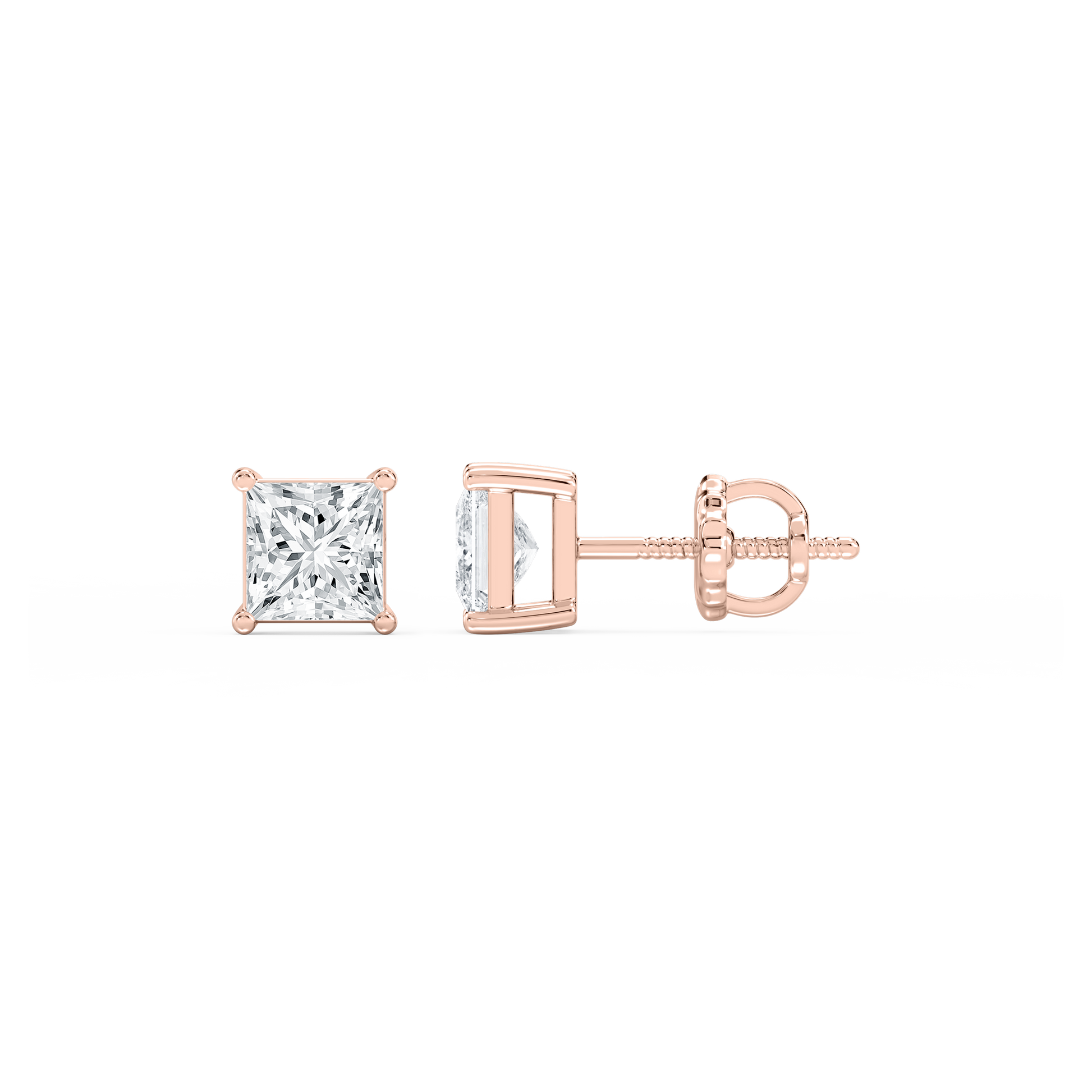 Lovea Mia Ohrstecker Schraubverschluss – Prinzessschliff – Roségold