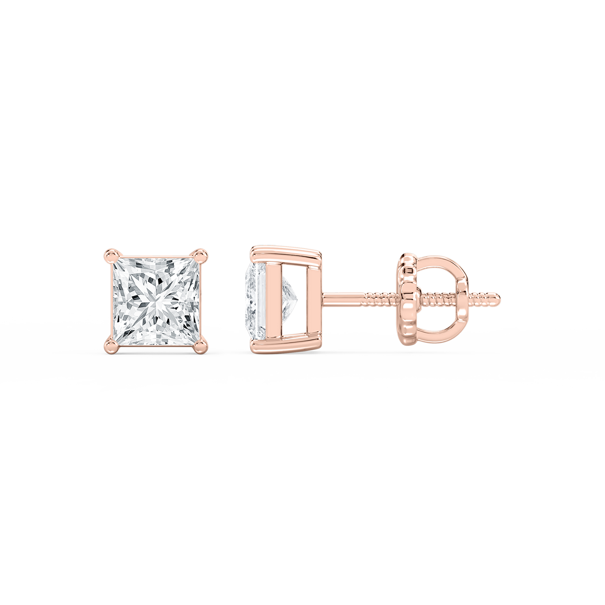 Lovea Mia Ohrstecker Schraubverschluss – Prinzessschliff – Roségold