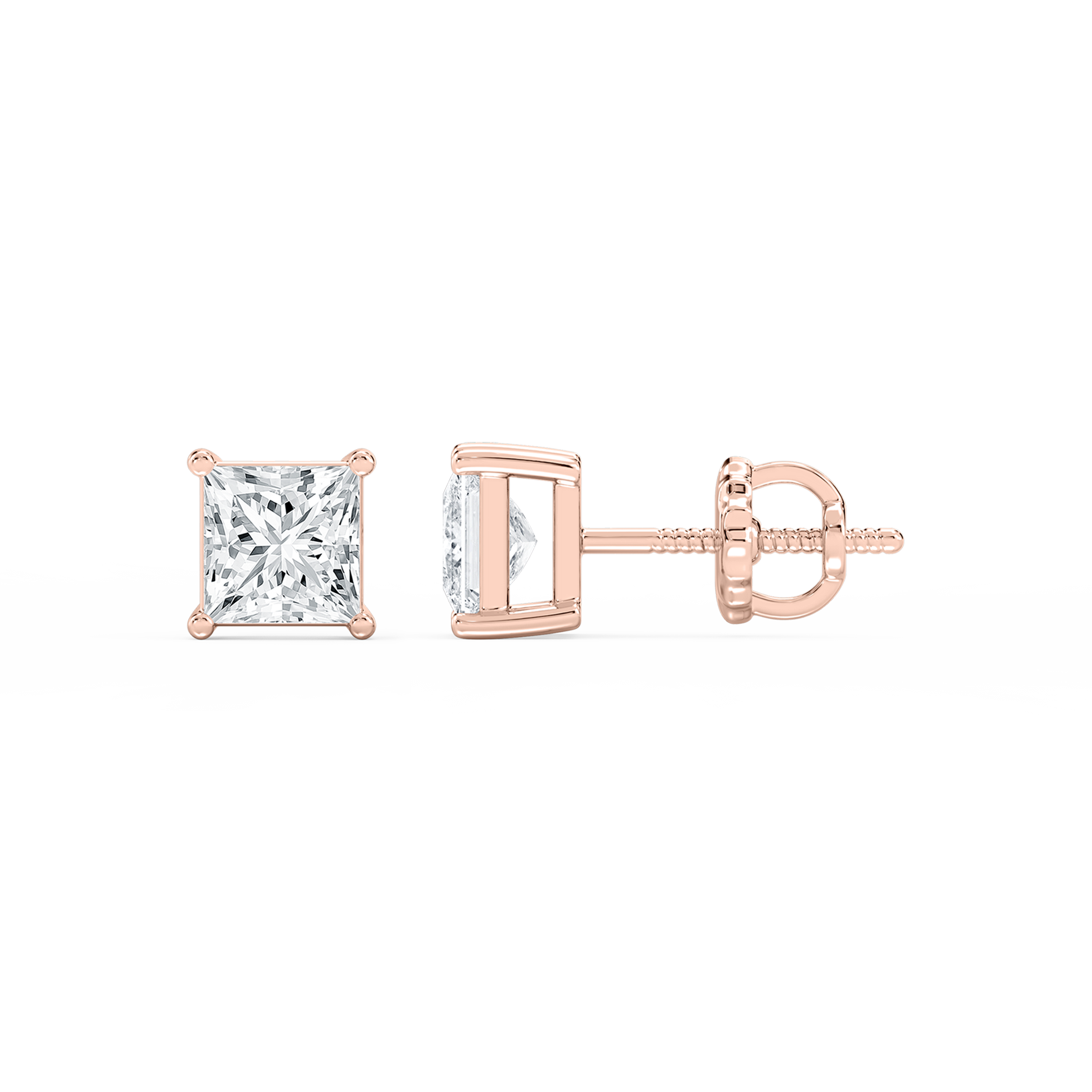 Lovea Mia Ohrstecker Schraubverschluss – Prinzessschliff – Roségold