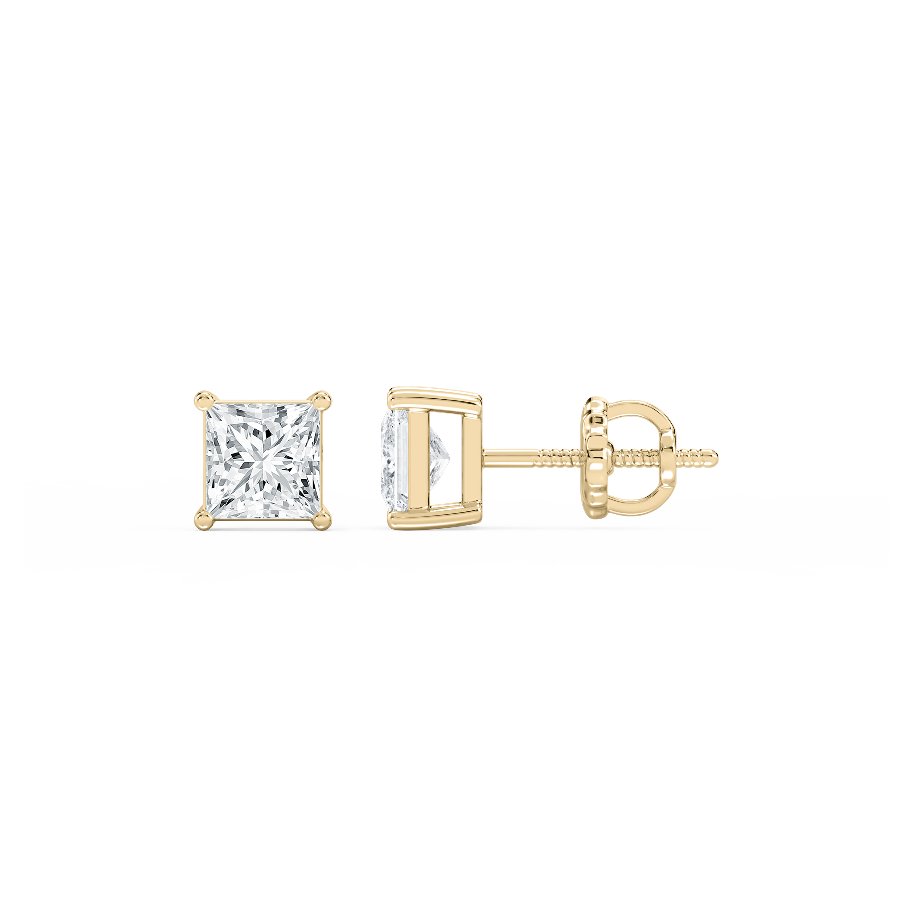 Lovea Mia Ohrstecker Schraubverschluss – Prinzessschliff – Gelbgold