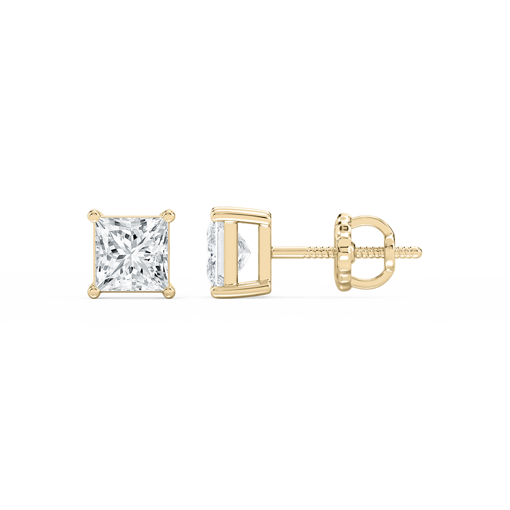 Lovea Mia Ohrstecker Schraubverschluss – Prinzessschliff – Gelbgold