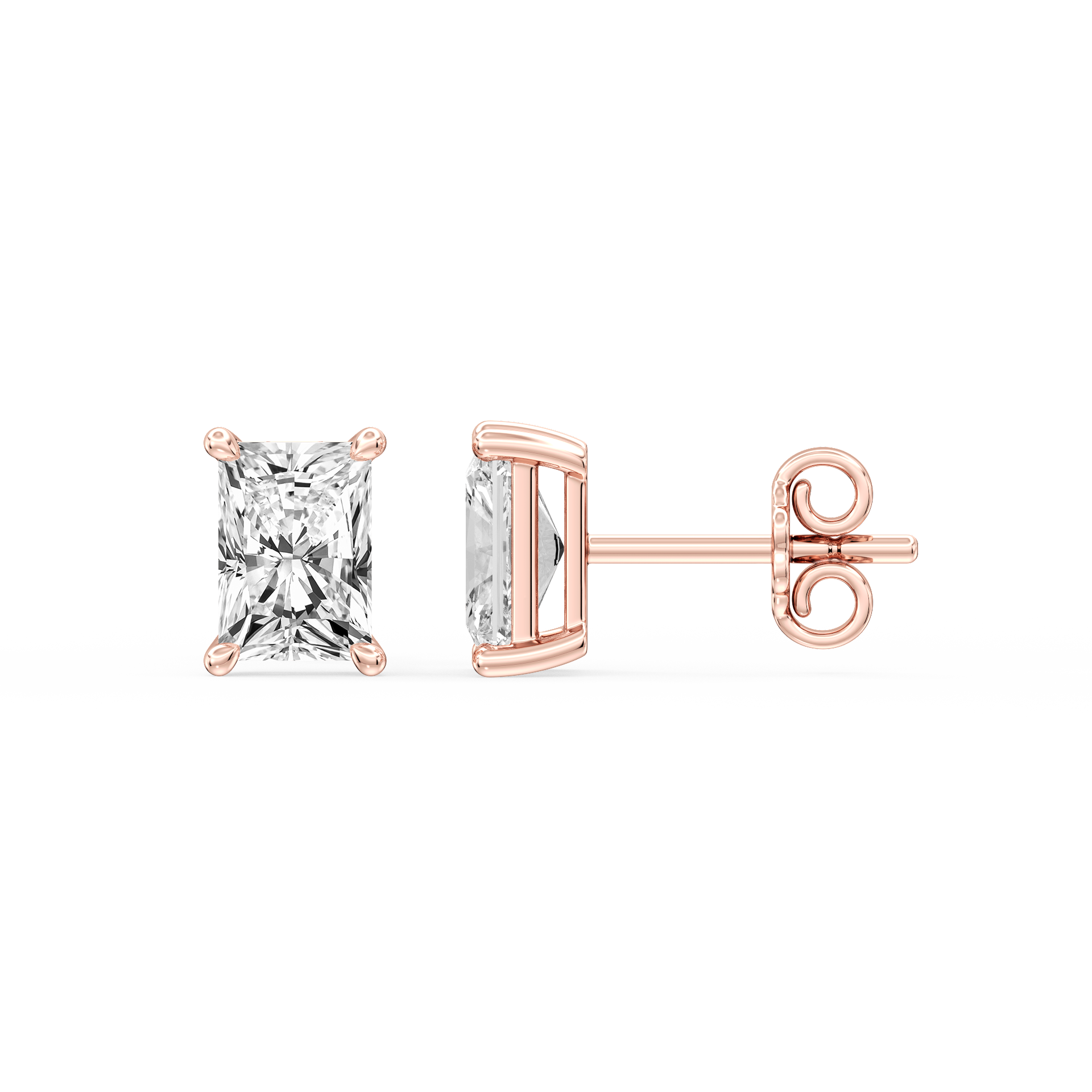 Lovea Lena Ohrstecker Schraubverschluss – Radiantschliff – Roségold