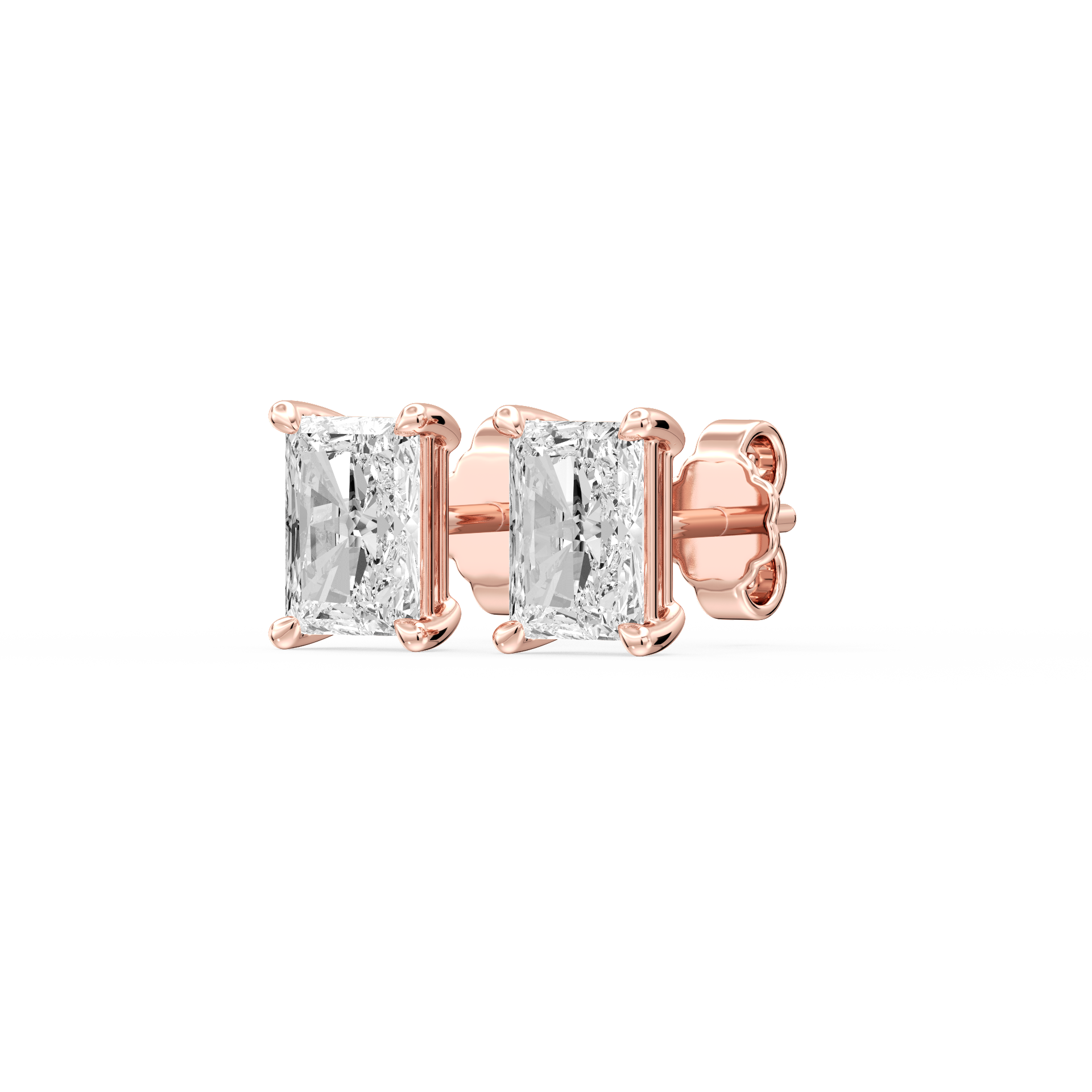 Lovea Lena Ohrstecker Schraubverschluss – Radiantschliff – Roségold