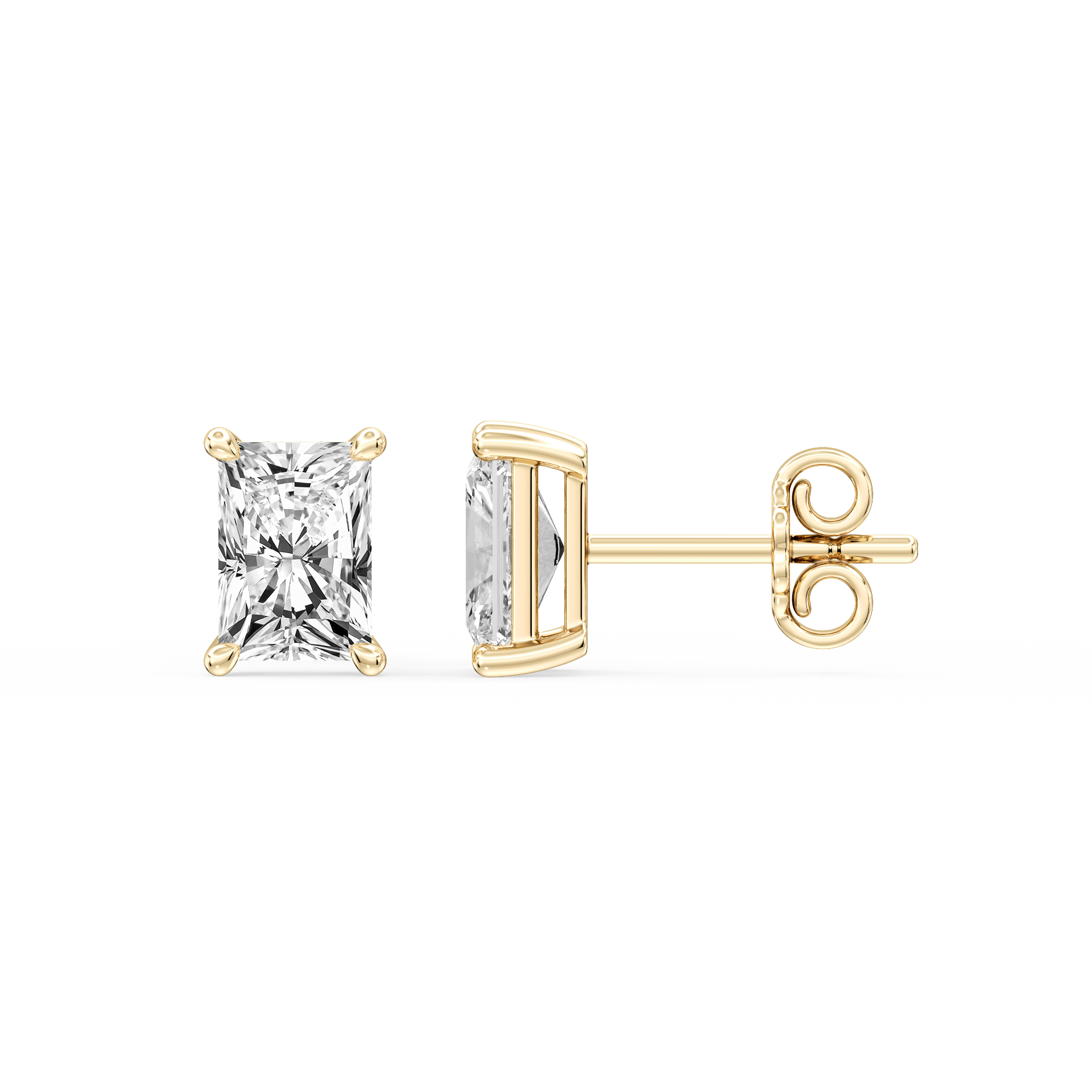 Lovea Lena Ohrstecker Schraubverschluss – Radiantschliff – Gelbgold