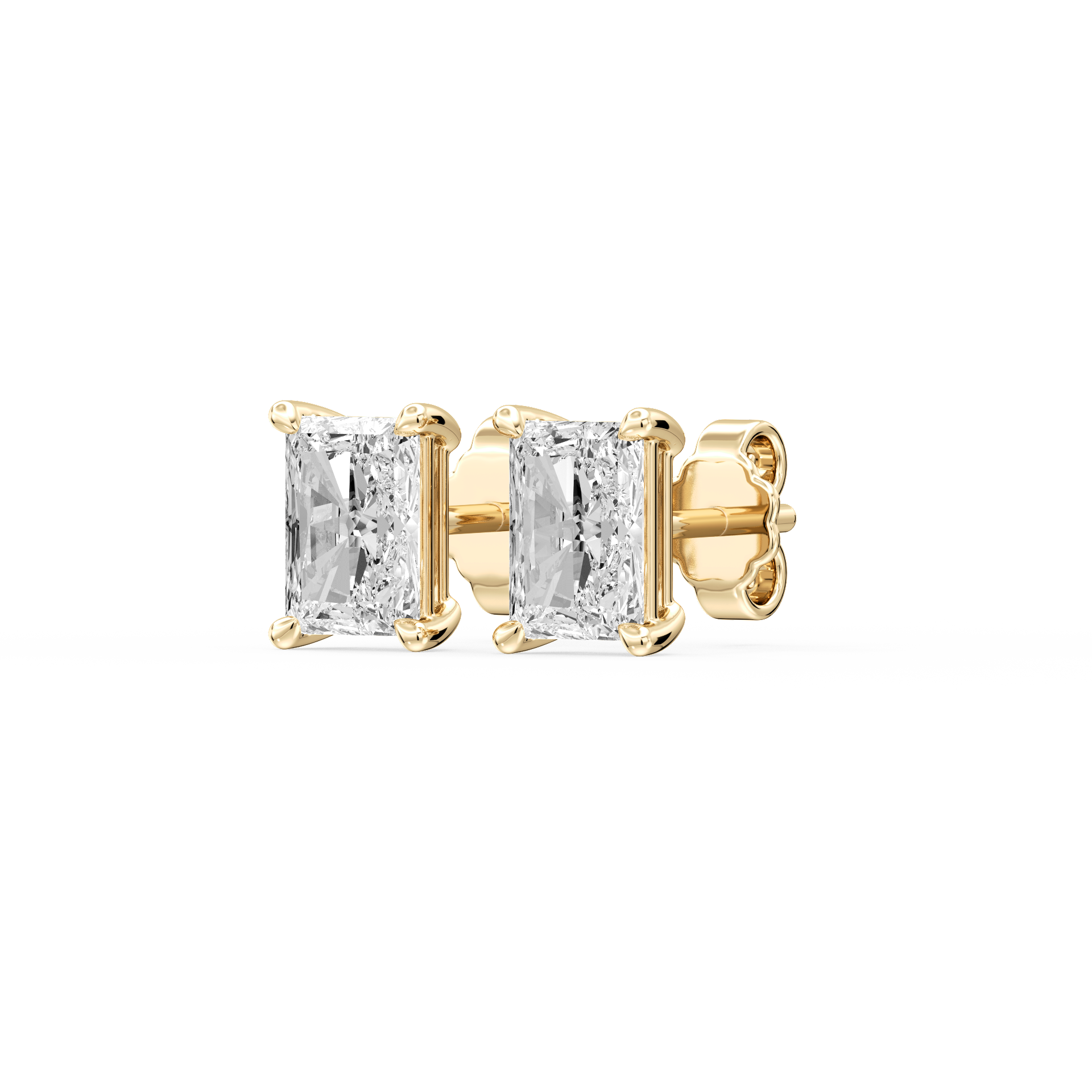 Lovea Lena Ohrstecker Schraubverschluss – Radiantschliff – Gelbgold