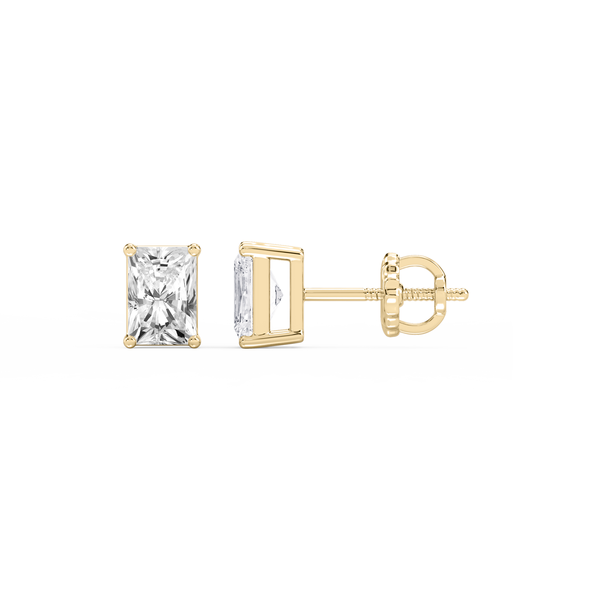 Lovea Mia Ohrstecker Schraubverschluss – Radiantschliff – Gelbgold