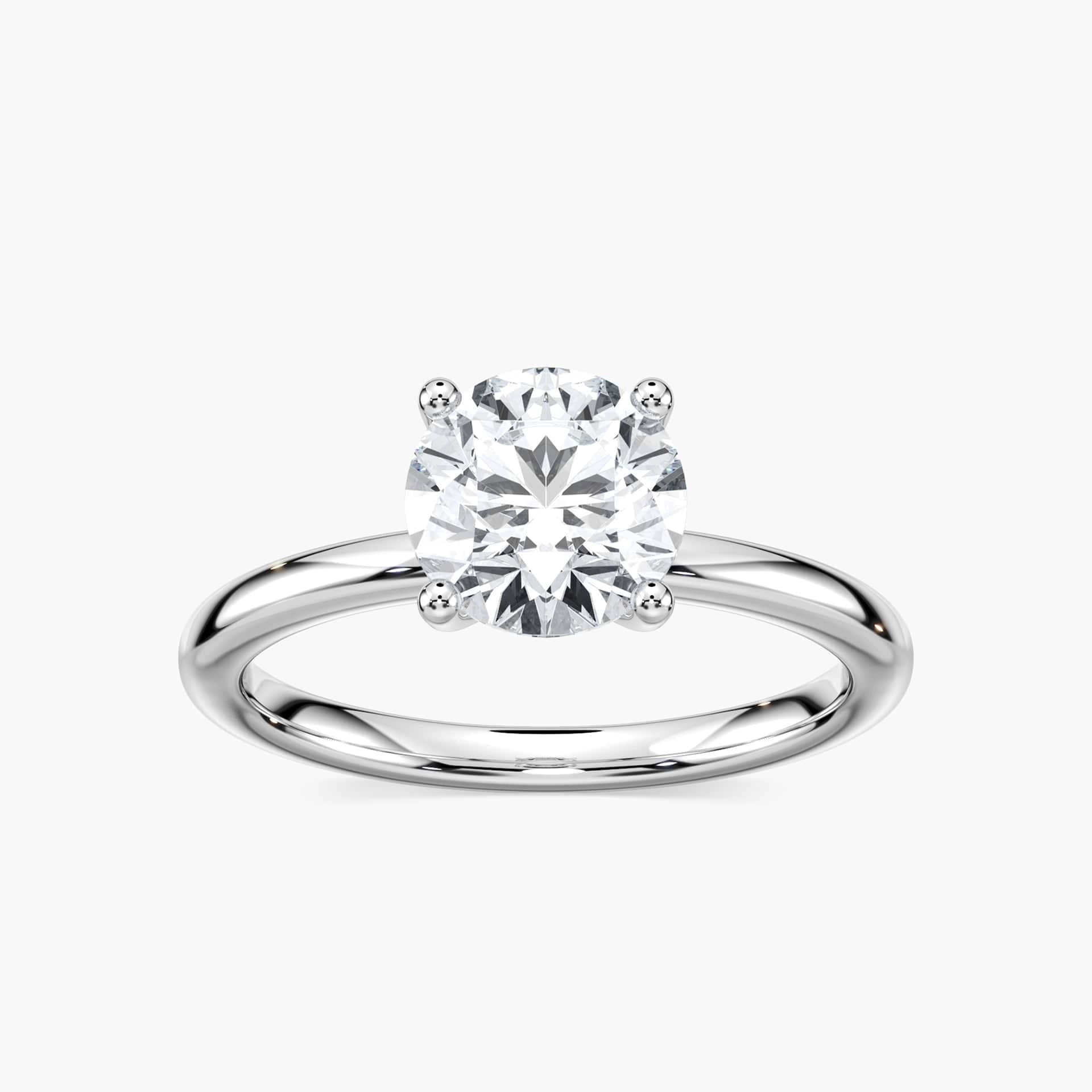 Marlene Blüten-Solitaire Verlobungsring Rundschliff – Weißgold, Lab-Grown Diamant VVS2