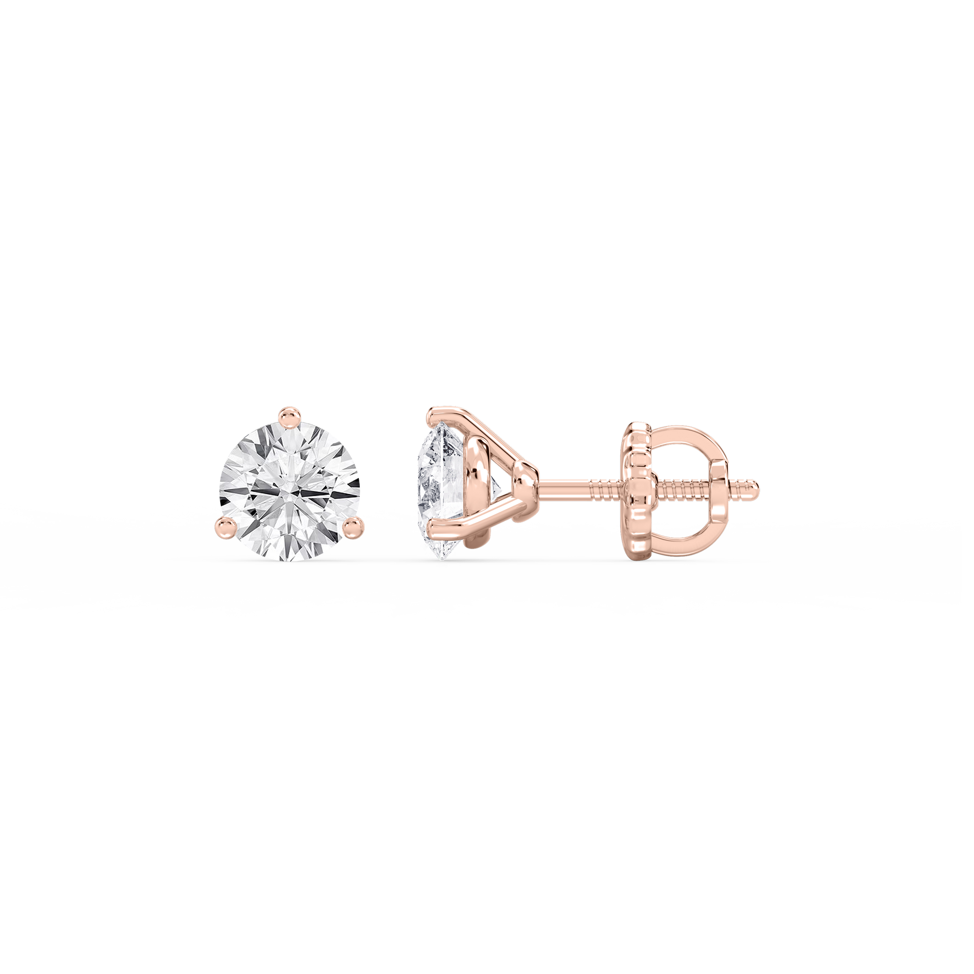 Lovea Nora Ohrstecker Schraubverschluss – Rundschliff – Roségold