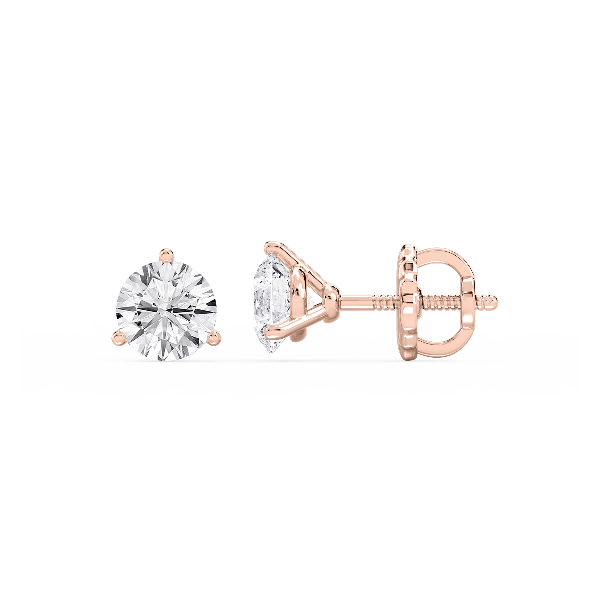 Lovea Nora Ohrstecker Schraubverschluss – Rundschliff – Roségold