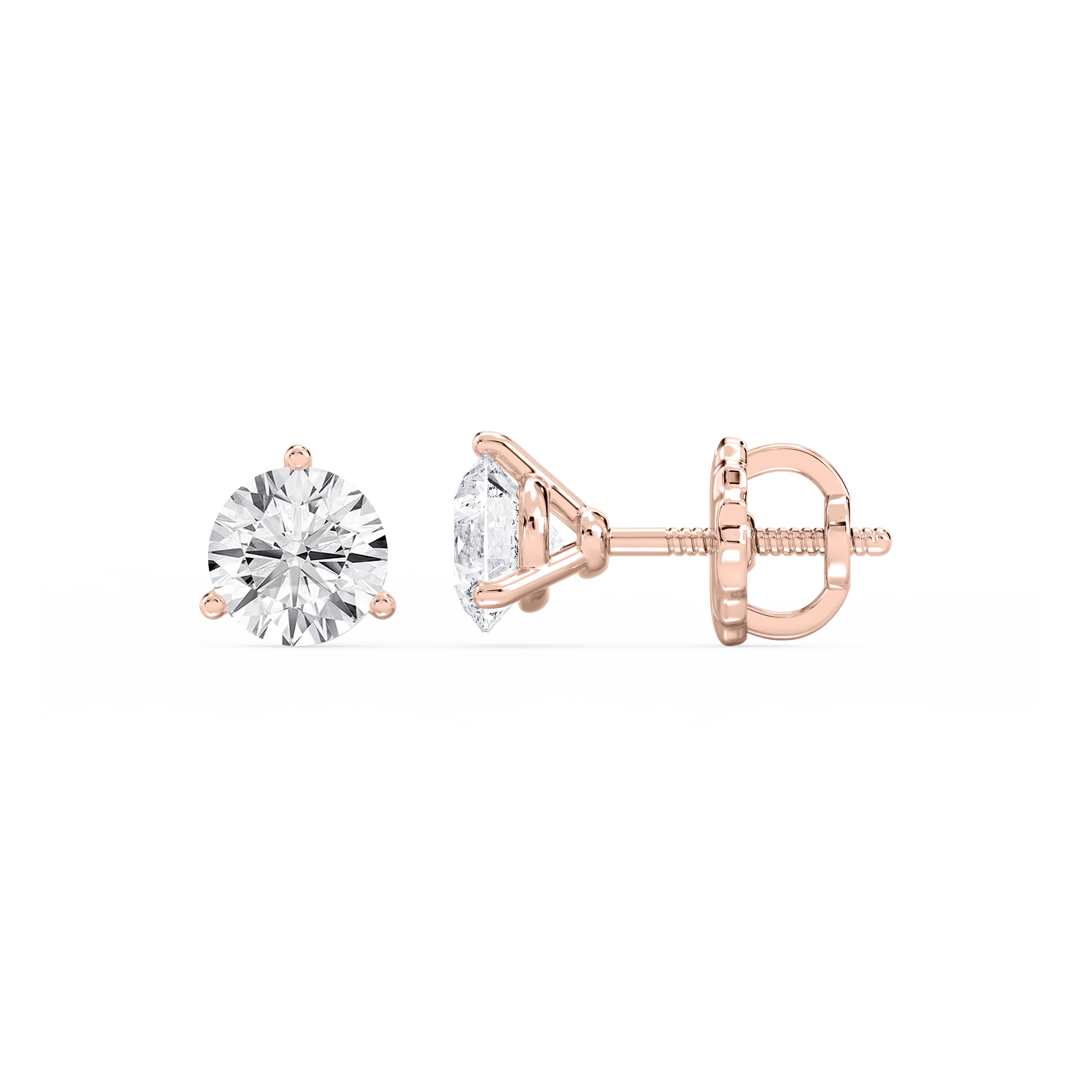 Lovea Nora Ohrstecker Schraubverschluss – Rundschliff – Roségold